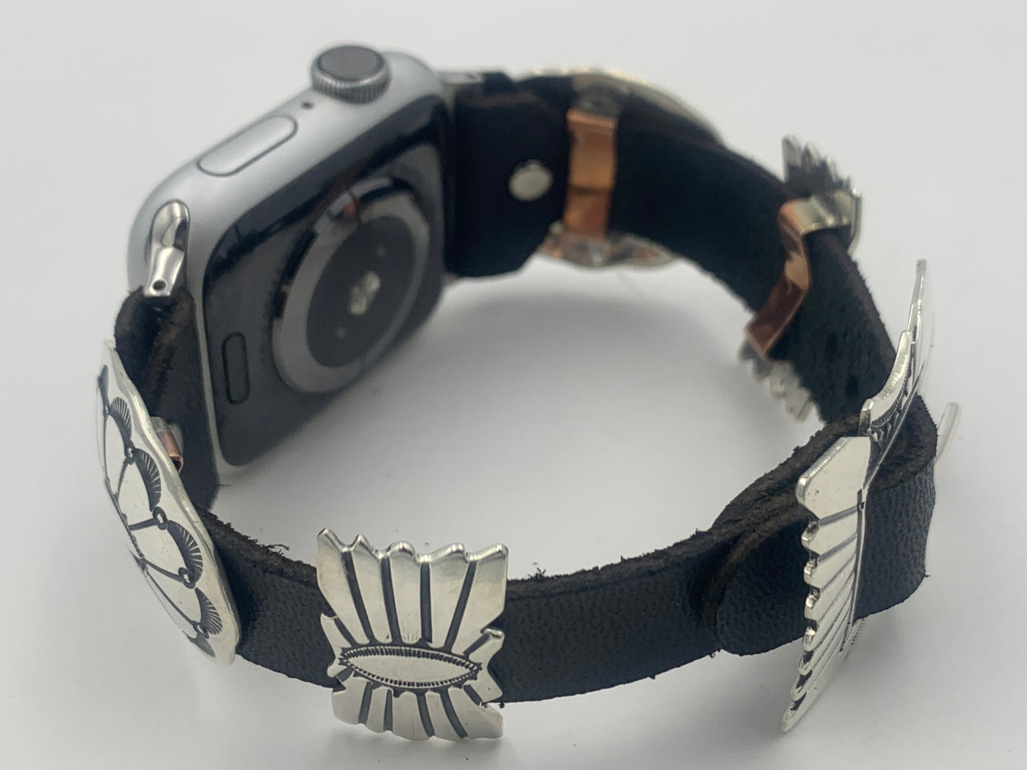 Jeanette Dale 38/40/41mm Sterling Silver Concho Apple Watch Band #35