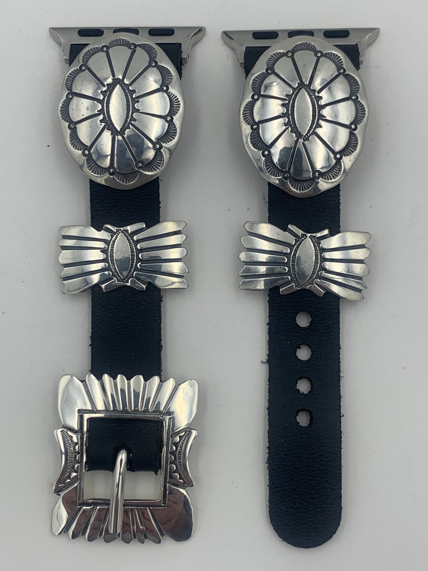 Jeanette Dale 38/40/41mm Sterling Silver Concho Apple Watch Band #35