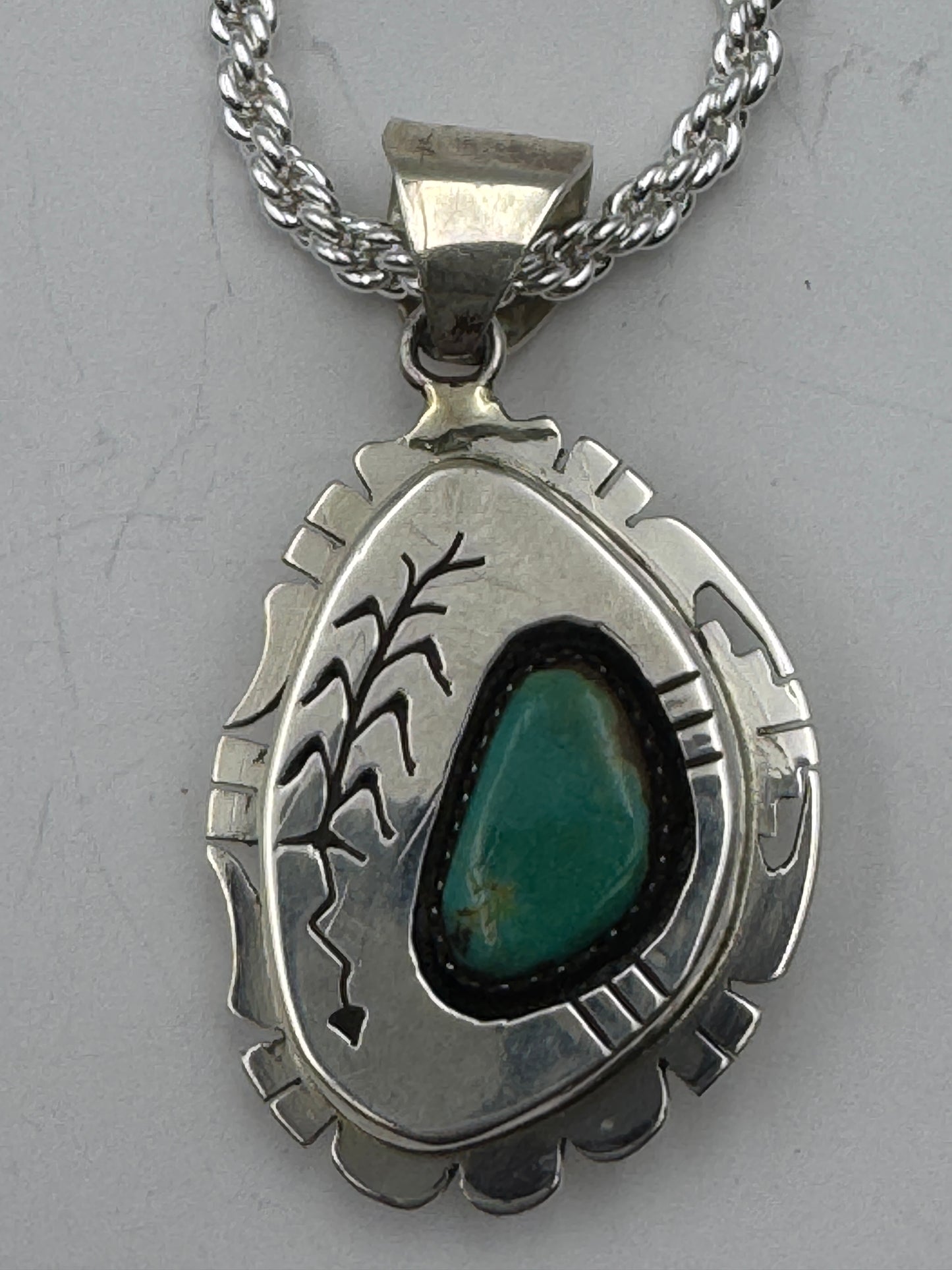 Nelson Morgan Turquoise Pendant Necklace Reversable #0001