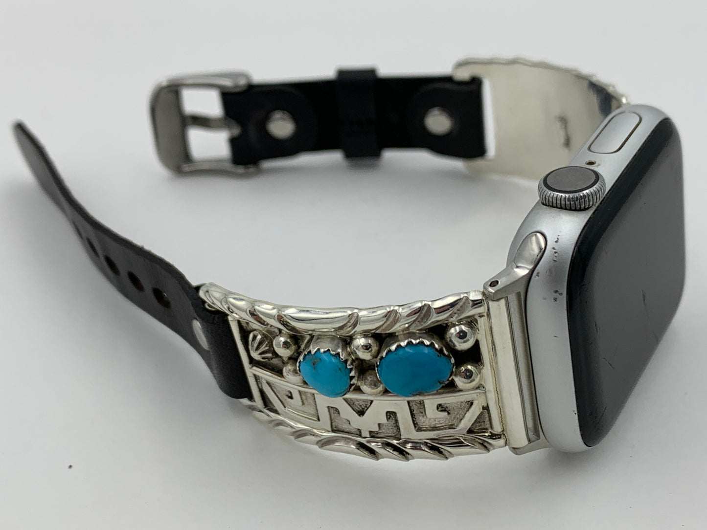Ronnie Spencer 38/40/41mm Unisex Sterling Silver and 2 Stone Turquoise #114