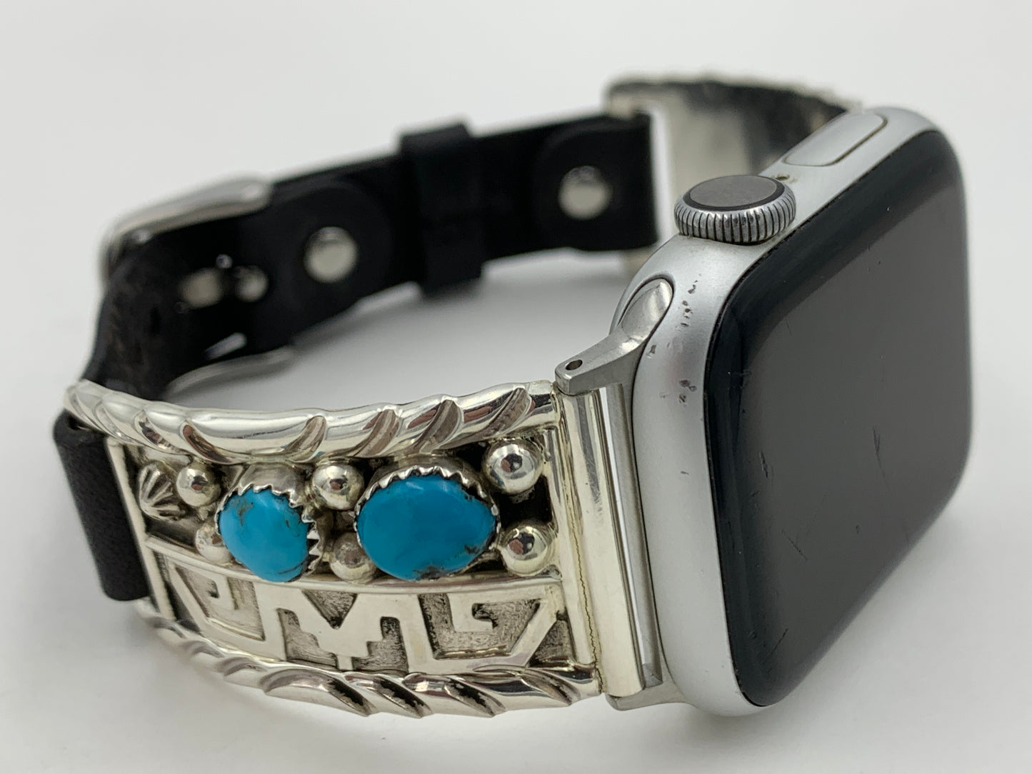 Ronnie Spencer 38/40/41mm Unisex Sterling Silver and 2 Stone Turquoise #114