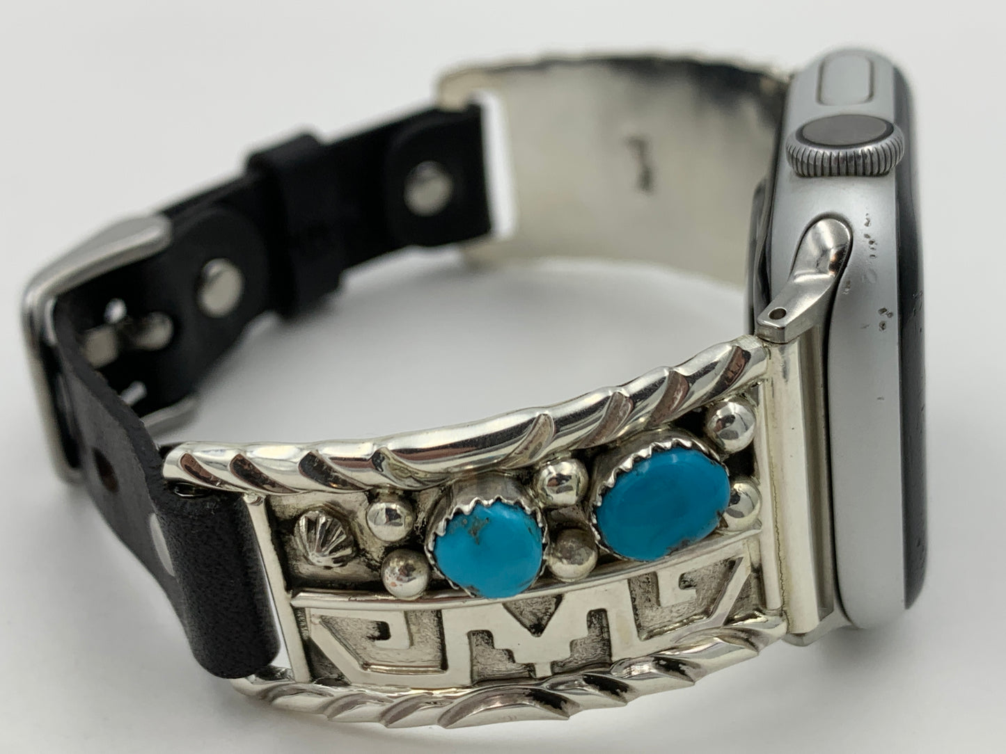 Ronnie Spencer 38/40/41mm Unisex Sterling Silver and 2 Stone Turquoise #114