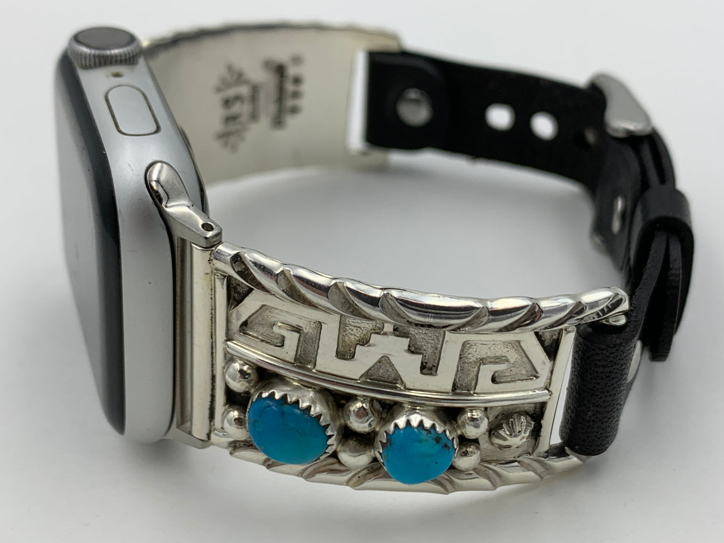 Ronnie Spencer 38/40/41mm Unisex Sterling Silver and 2 Stone Turquoise #114