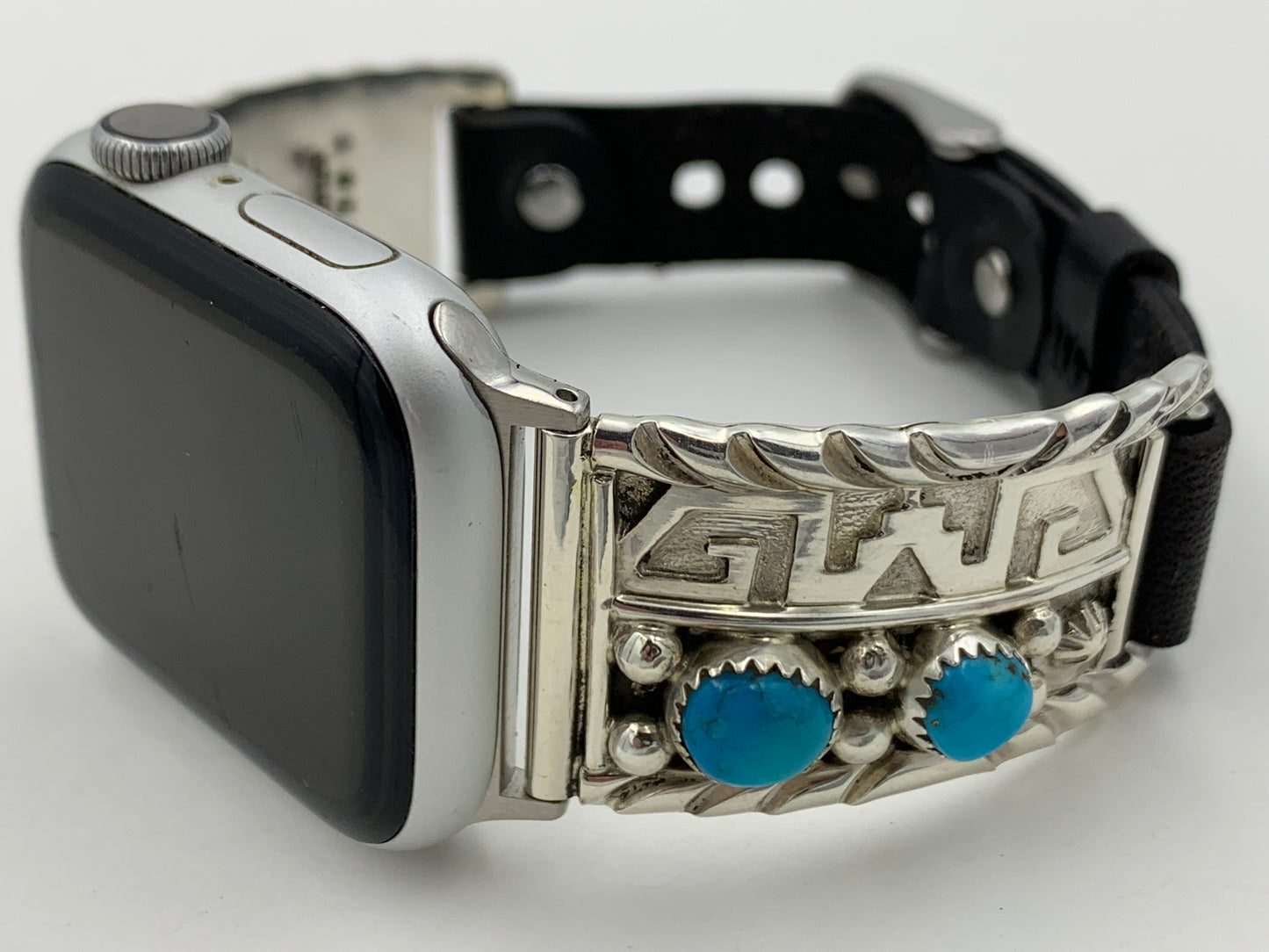 Ronnie Spencer 38/40/41mm Unisex Sterling Silver and 2 Stone Turquoise #114
