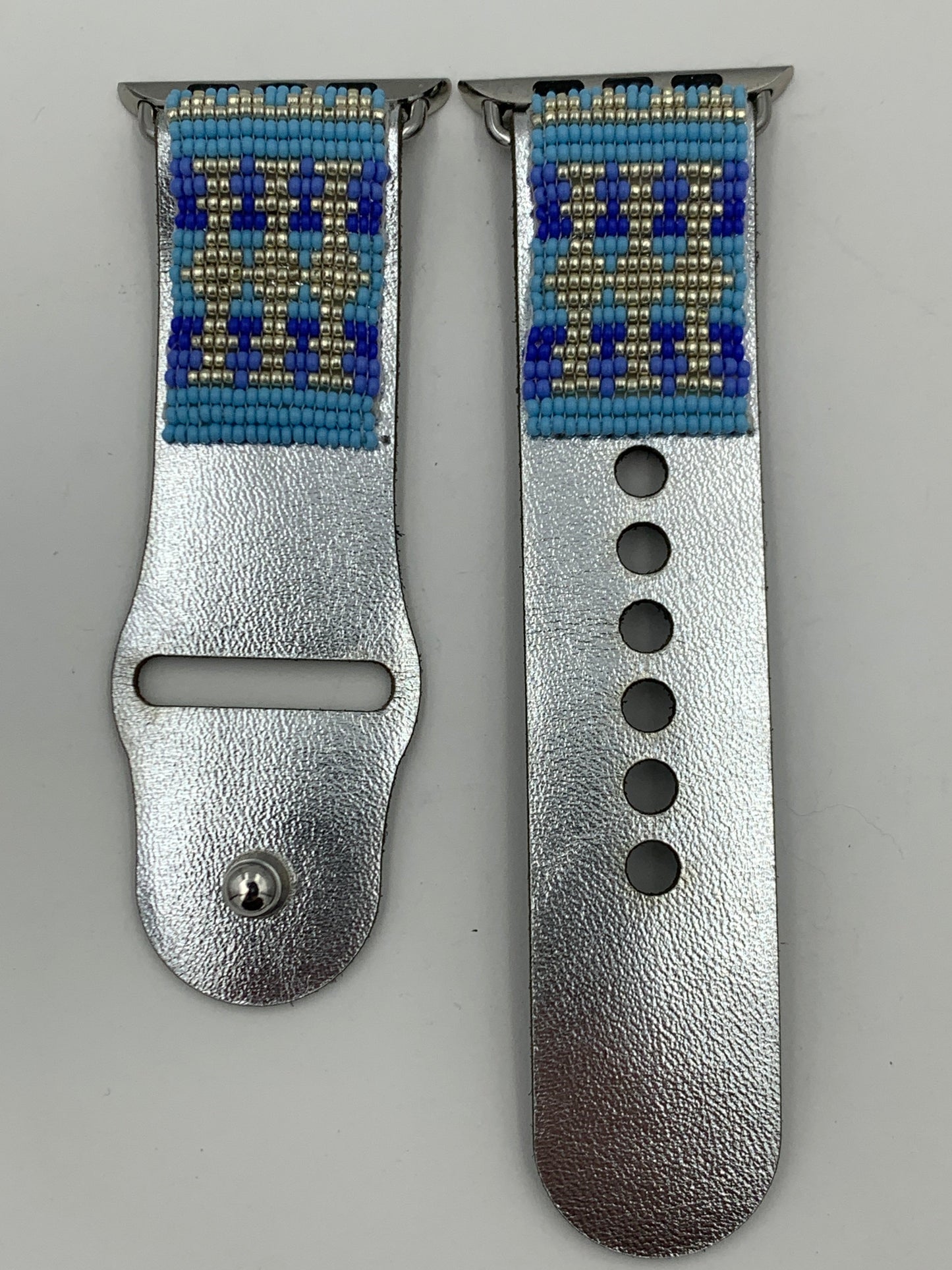 Ronnie Werito 42/44/45mm S/M Beaded Laser cut Leather Apple Watch Band #4