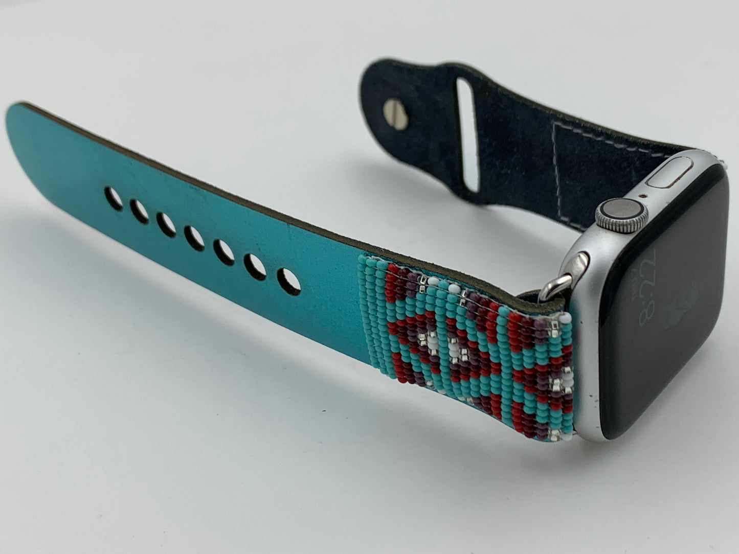 Ronnie Werito 42/44/45mm M/L Beaded Laser cut Leather Apple Watch Band #2