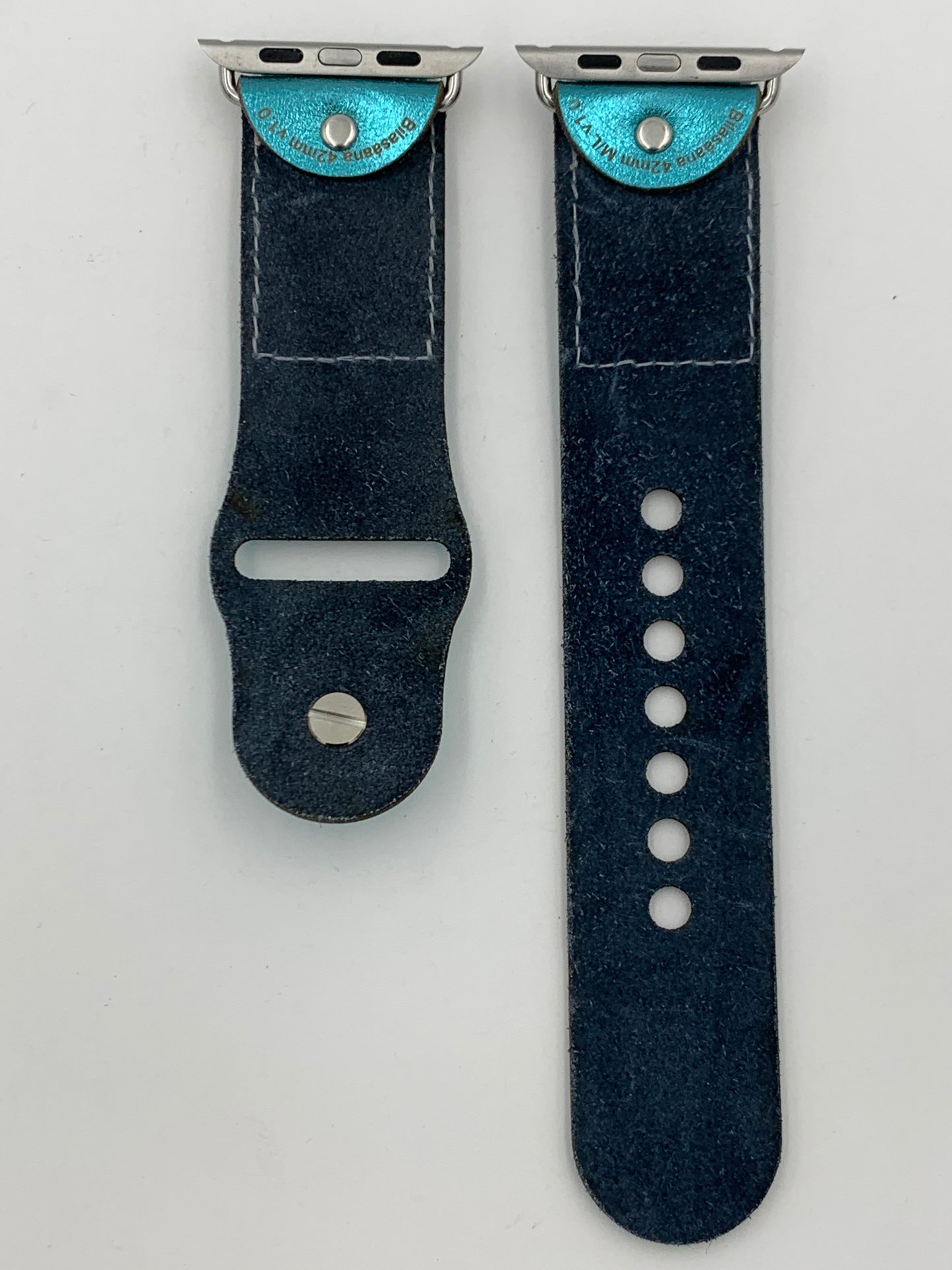 Ronnie Werito 42/44/45mm M/L Beaded Laser cut Leather Apple Watch Band #2