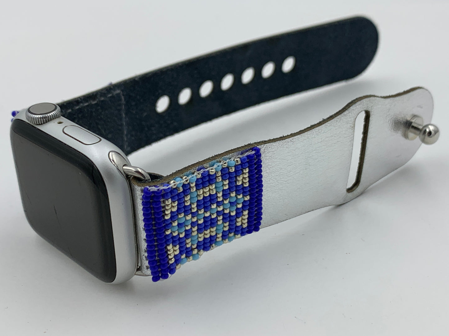 Ronnie Werito 38/40/41mm M/L Beaded Laser cut Leather Apple Watch Band #3