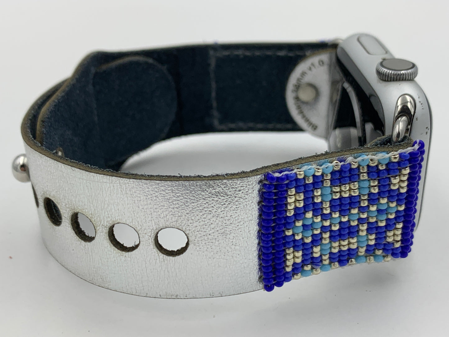 Ronnie Werito 38/40/41mm M/L Beaded Laser cut Leather Apple Watch Band #3