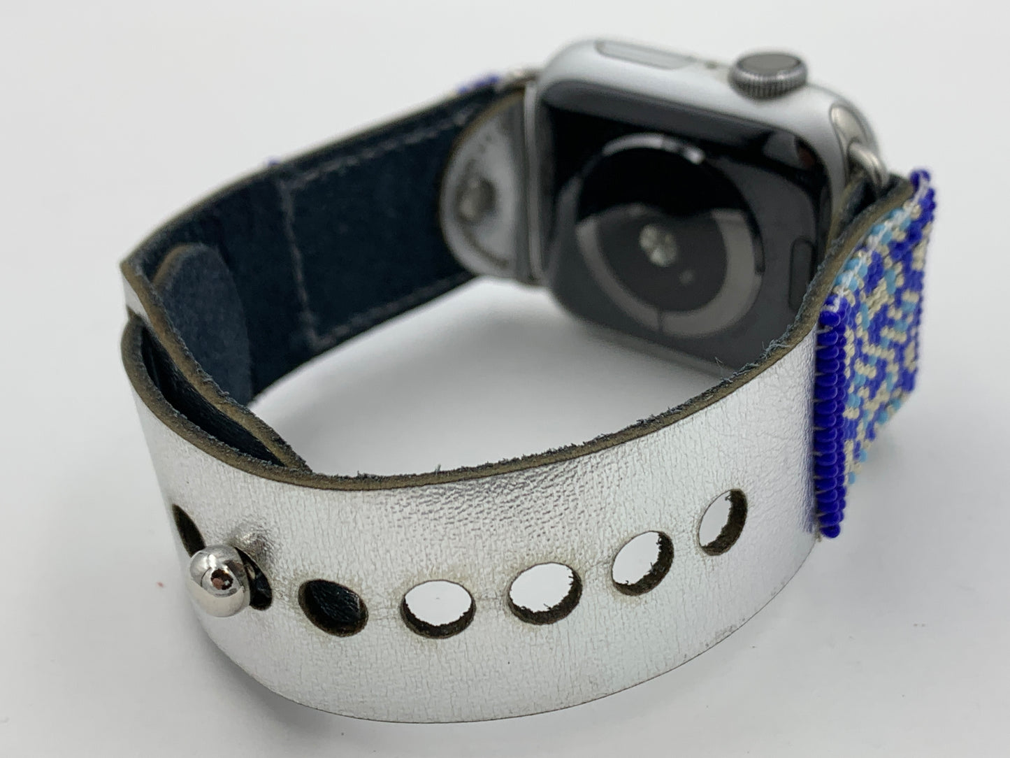 Ronnie Werito 38/40/41mm M/L Beaded Laser cut Leather Apple Watch Band #3