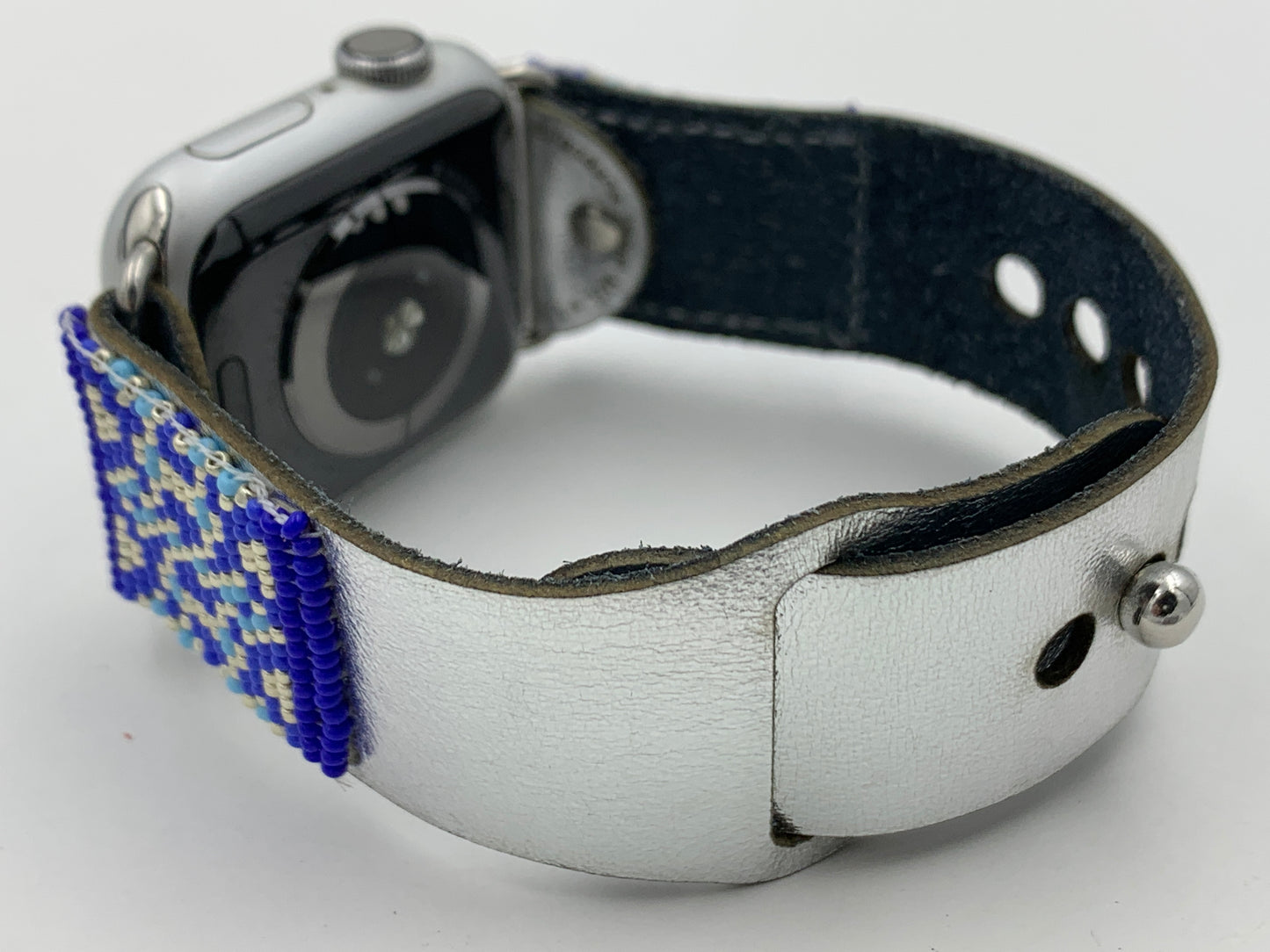 Ronnie Werito 38/40/41mm M/L Beaded Laser cut Leather Apple Watch Band #3