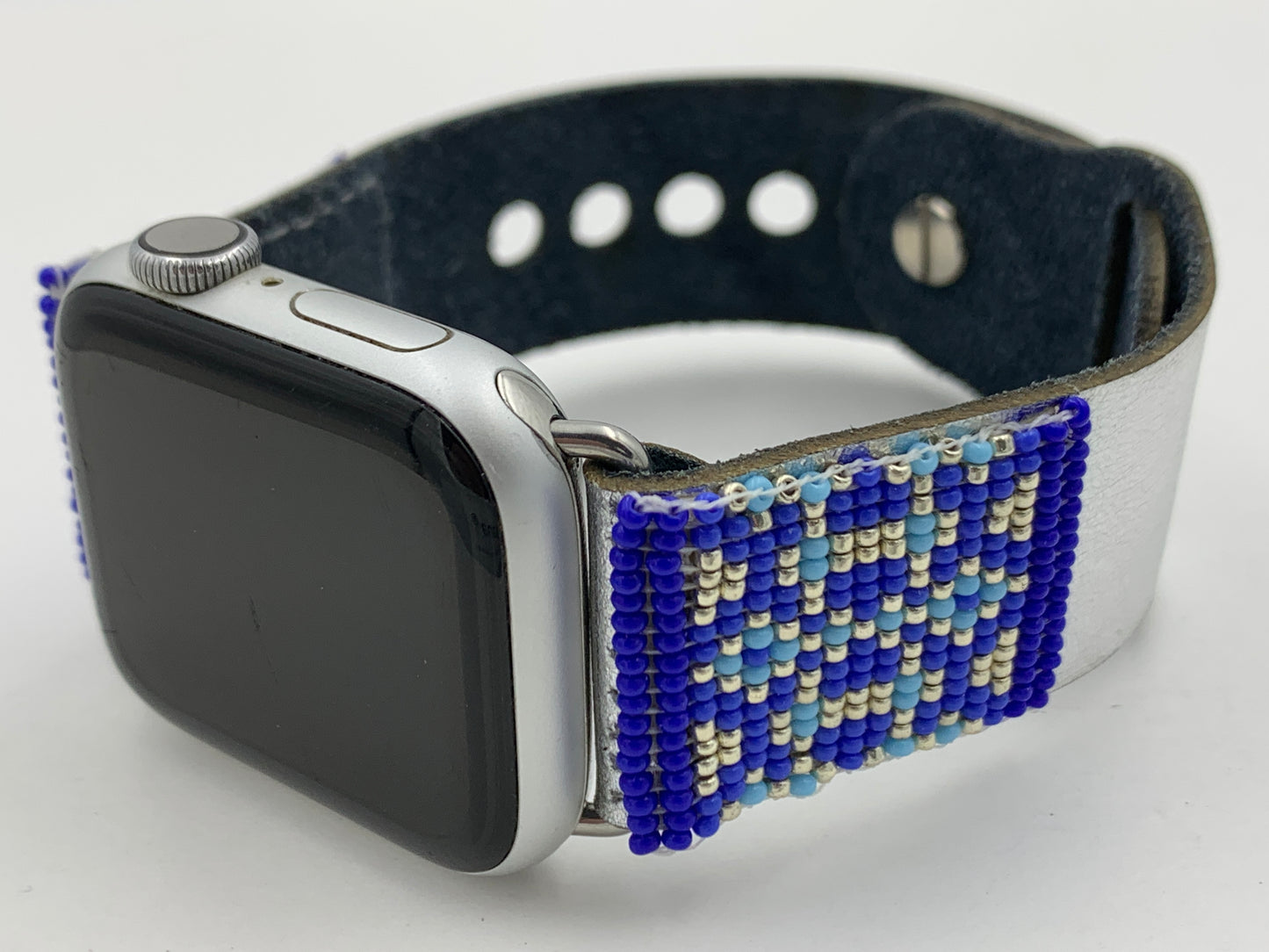 Ronnie Werito 38/40/41mm M/L Beaded Laser cut Leather Apple Watch Band #3