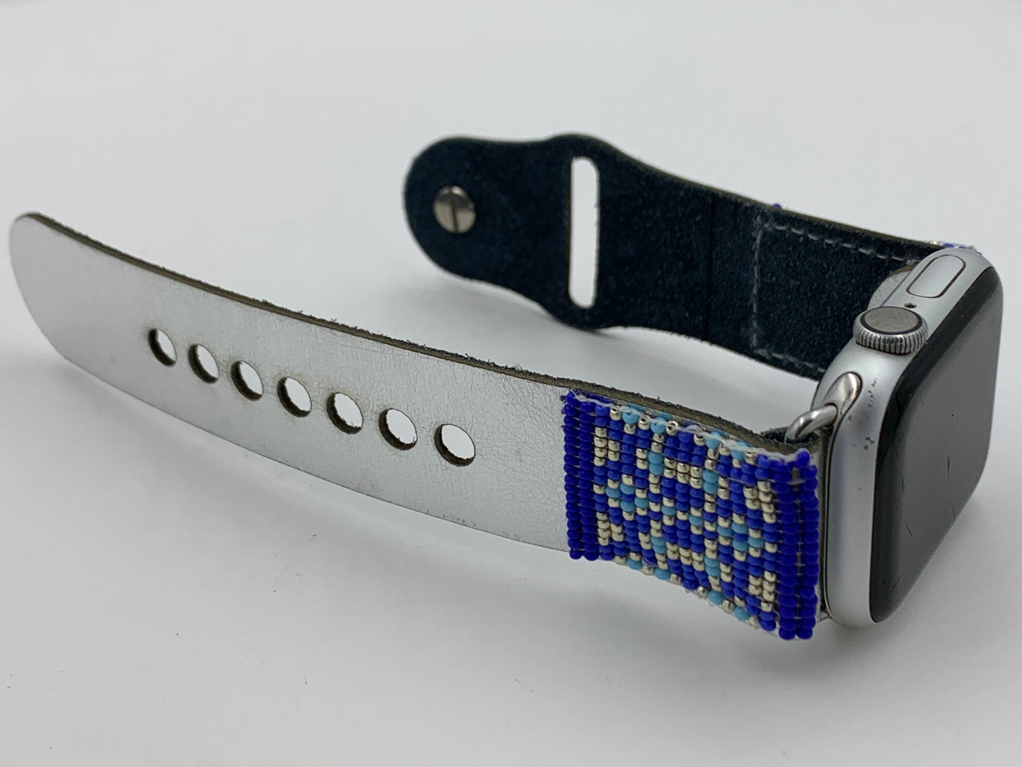 Ronnie Werito 38/40/41mm M/L Beaded Laser cut Leather Apple Watch Band #3
