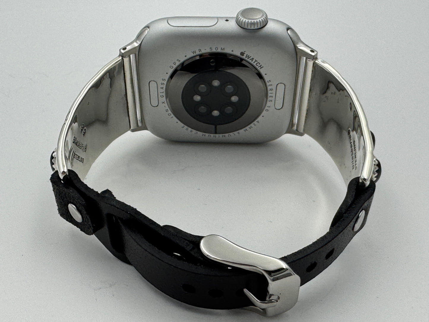 Nelson Morgan 38/40/41mm Ladies Sterling Silver 3 Stone Black Onyx #39