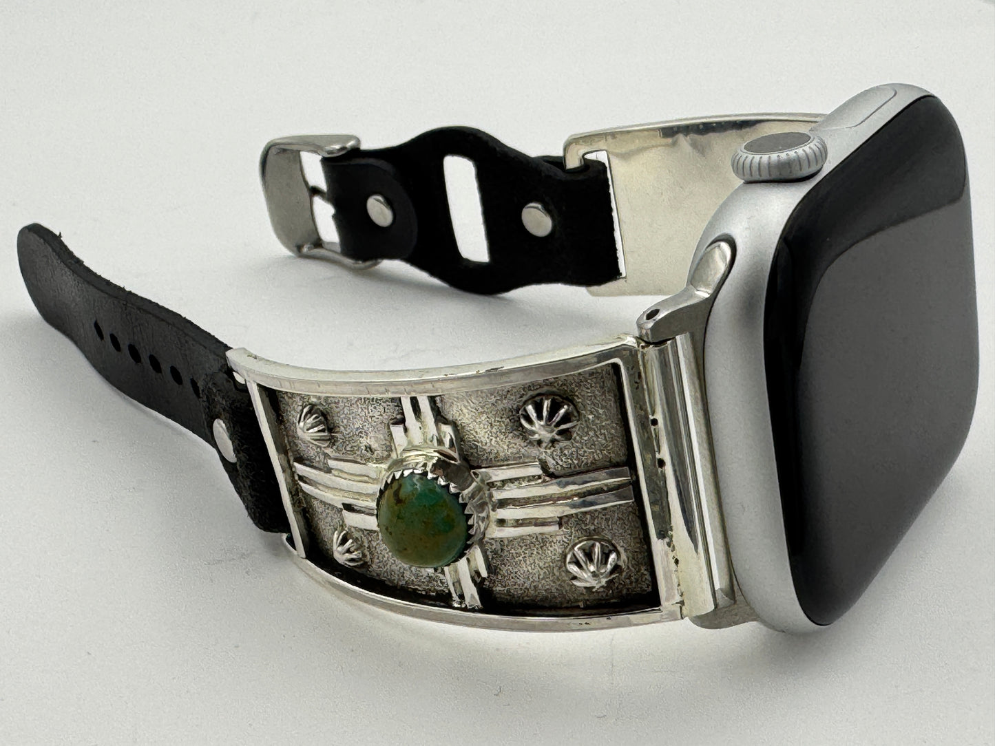 Ronnie Spencer 42/44/45mm Sterling Silver and Turquoise Zia Unisex #176