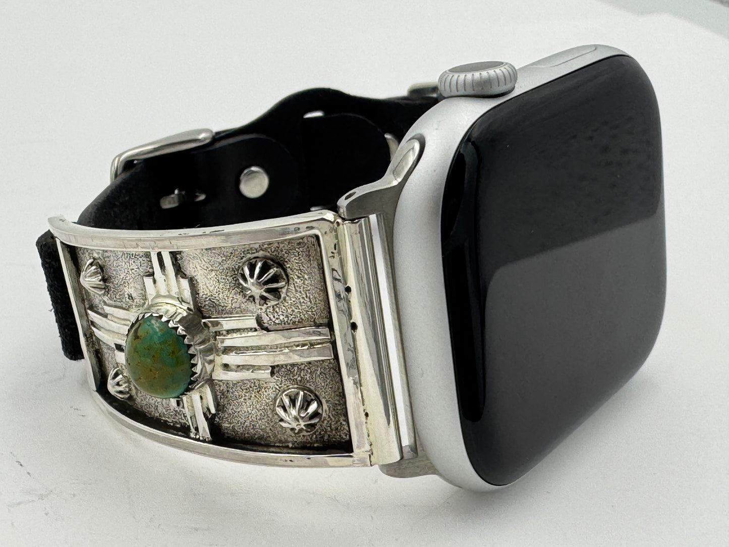 Ronnie Spencer 42/44/45mm Sterling Silver and Turquoise Zia Unisex #176