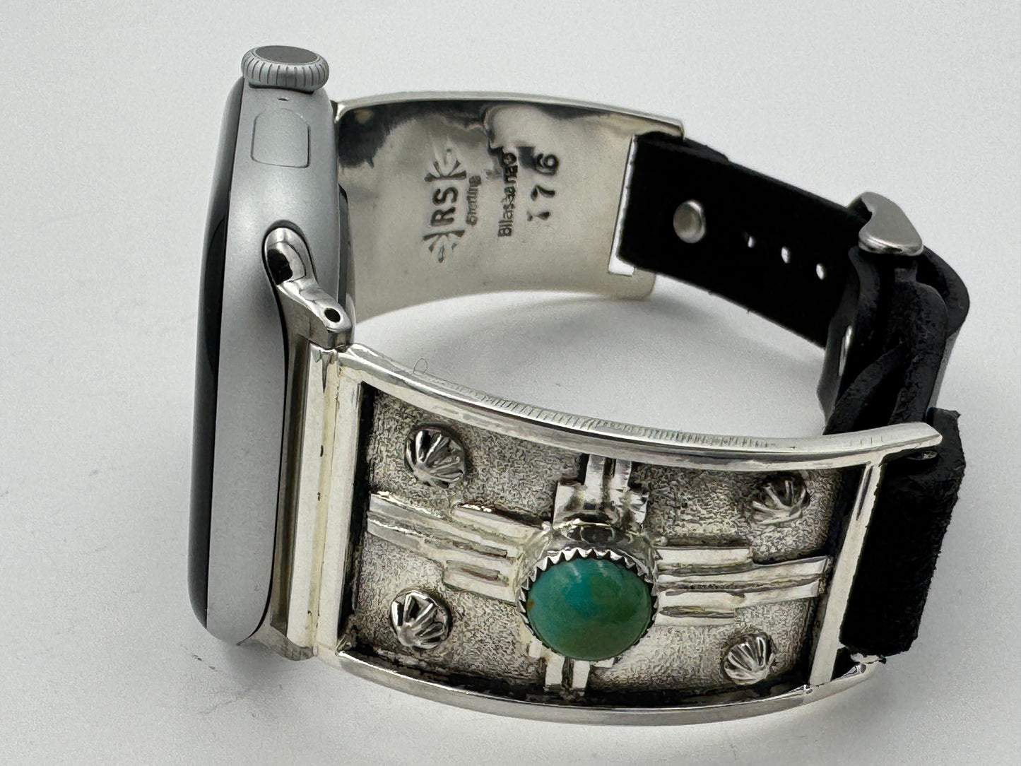 Ronnie Spencer 42/44/45mm Sterling Silver and Turquoise Zia Unisex #176