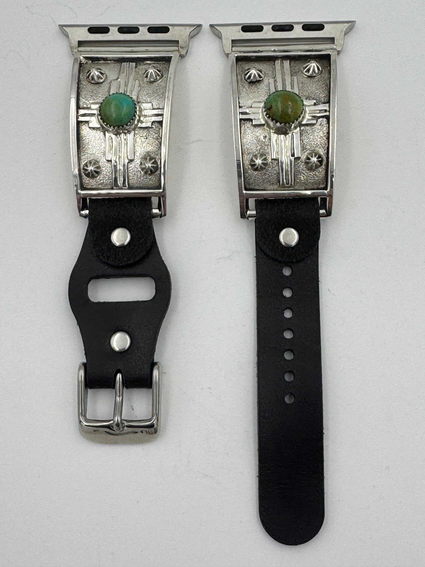 Ronnie Spencer 42/44/45mm Sterling Silver and Turquoise Zia Unisex #176