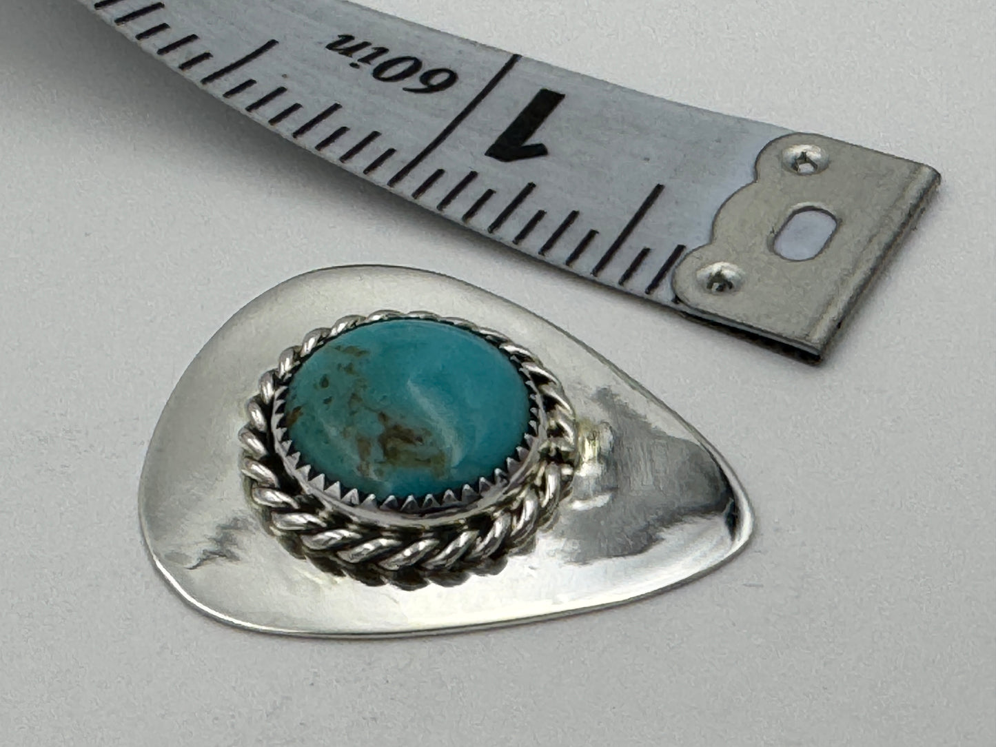 Ronnie Spencer Sterling Silver and Turquoise Guitar Pick #6