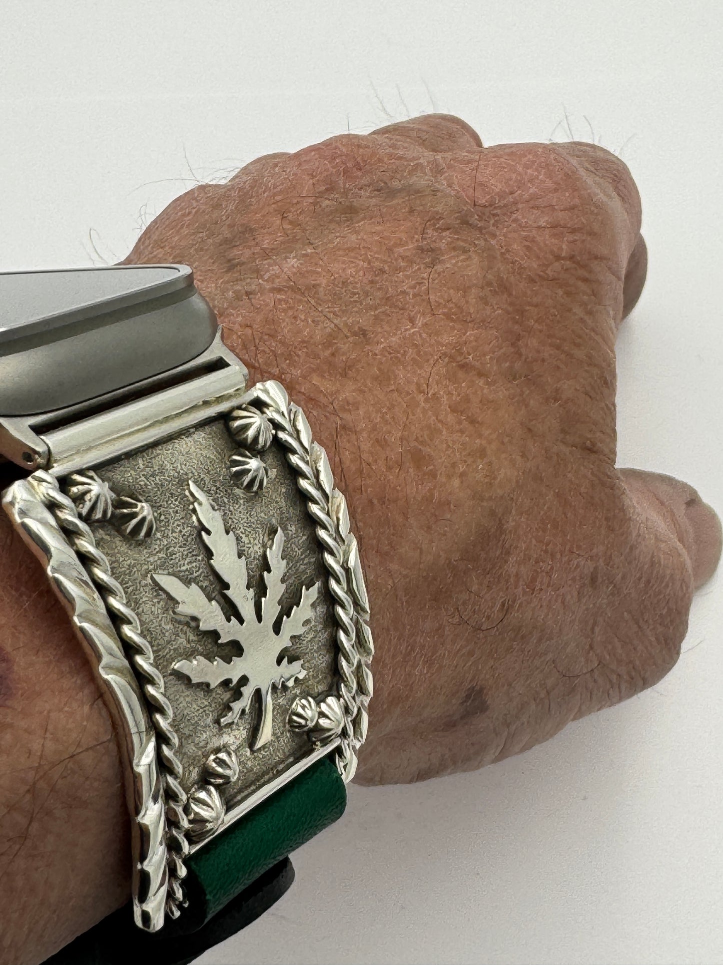 Ronnie Spencer 42/44/45/46/49mm Sterling Silver Cannabis Leaf Ultra #182