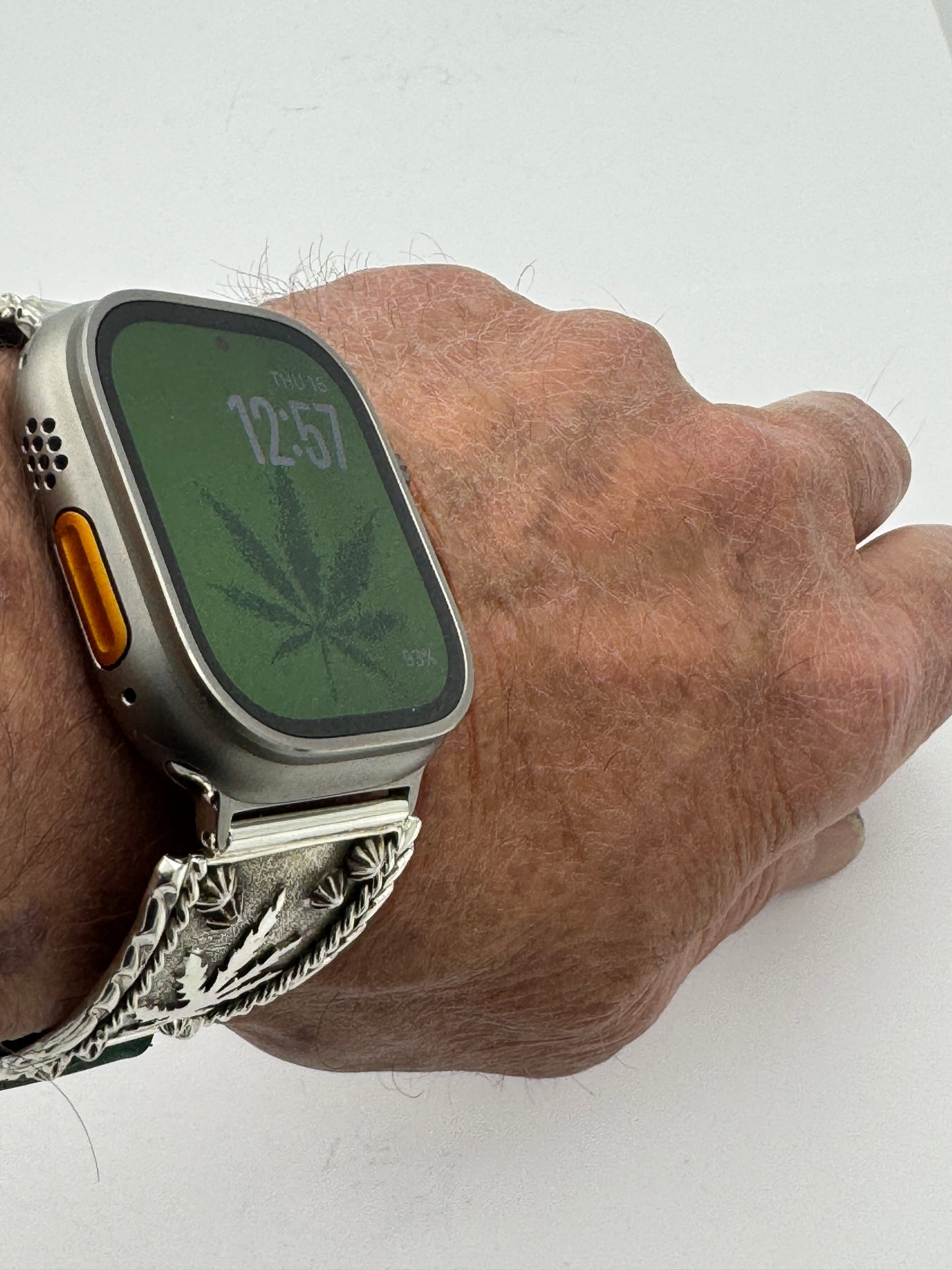 Ronnie Spencer 42/44/45/46/49mm Sterling Silver Cannabis Leaf Ultra #182