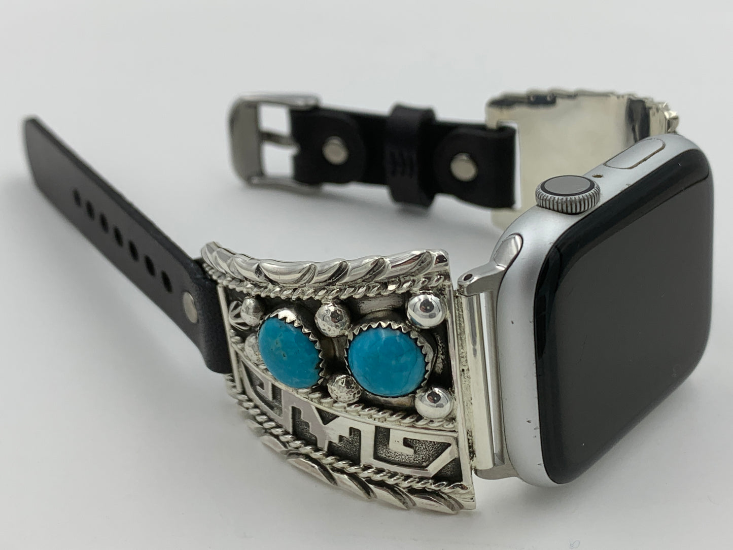 Ronnie Spencer 42/44/45mm Turquoise and Sterling Silver Trapezoid #121