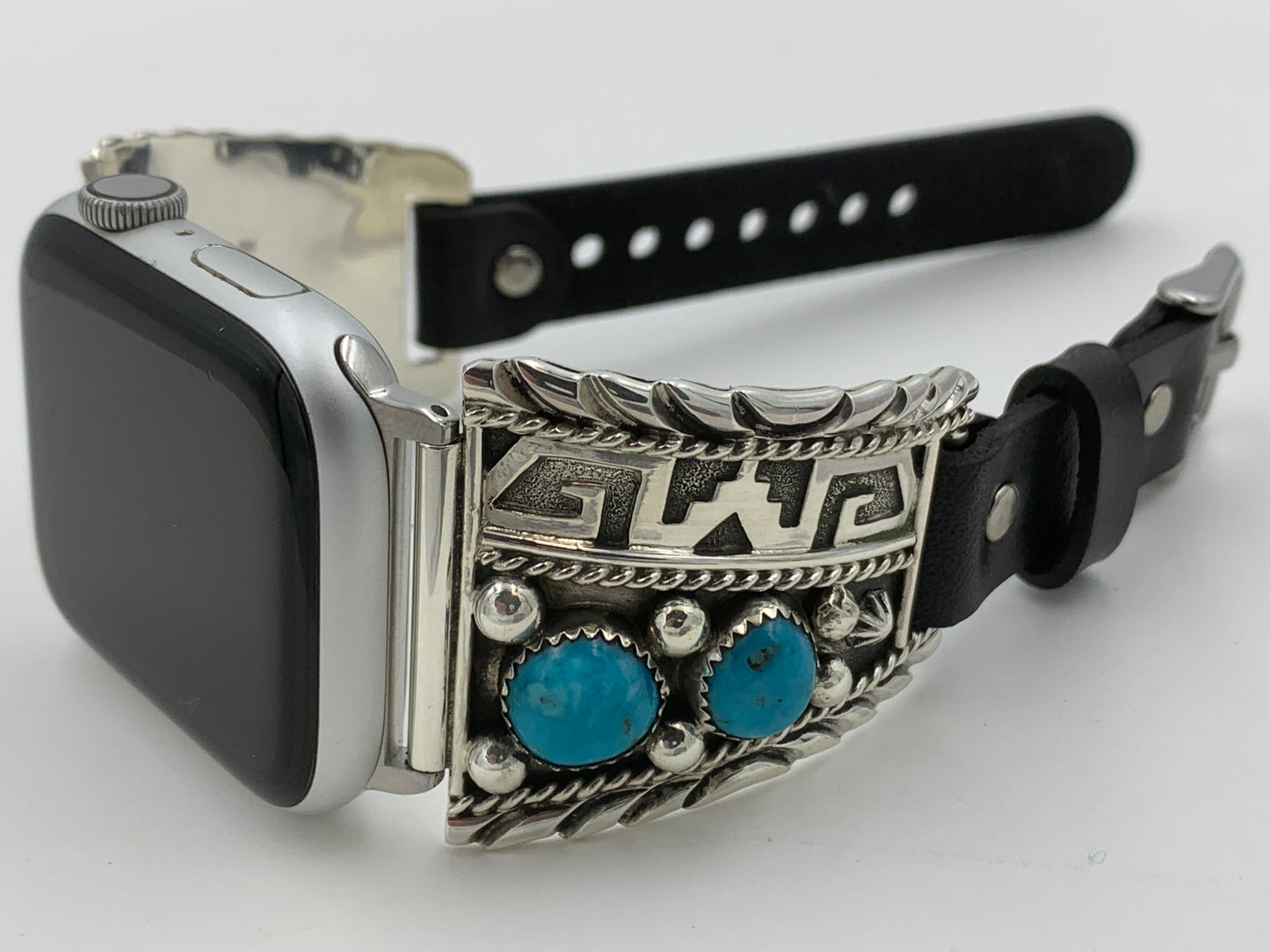 Ronnie Spencer 42/44/45mm Turquoise and Sterling Silver Trapezoid #121