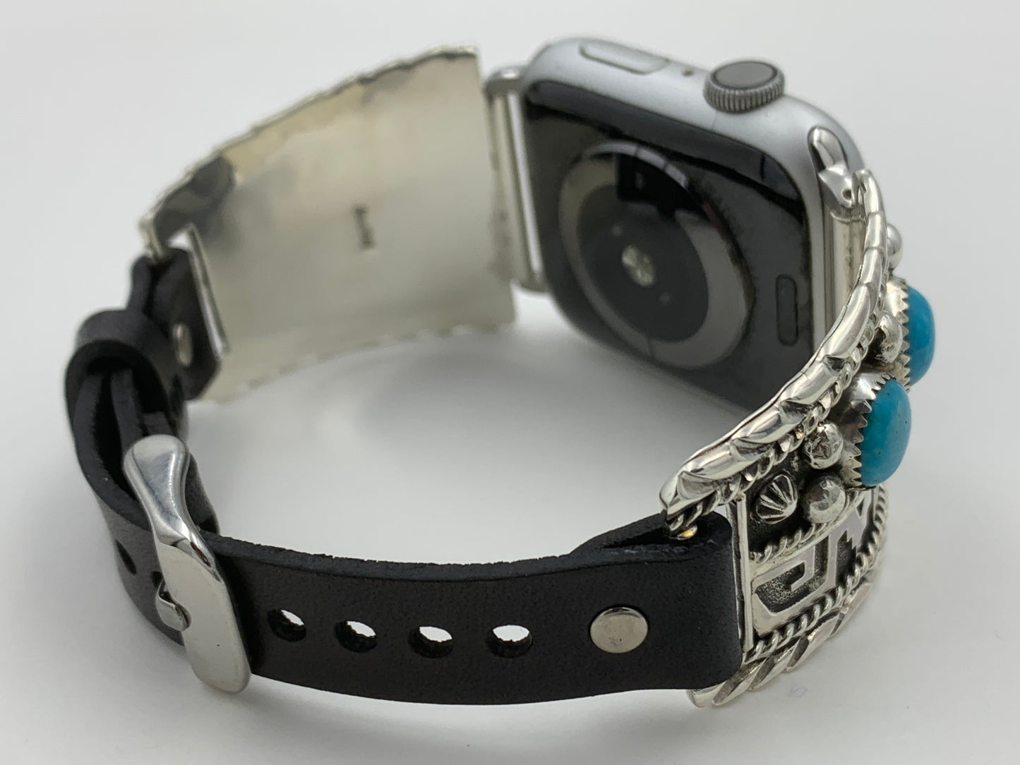 Ronnie Spencer 42/44/45mm Turquoise and Sterling Silver Trapezoid #121