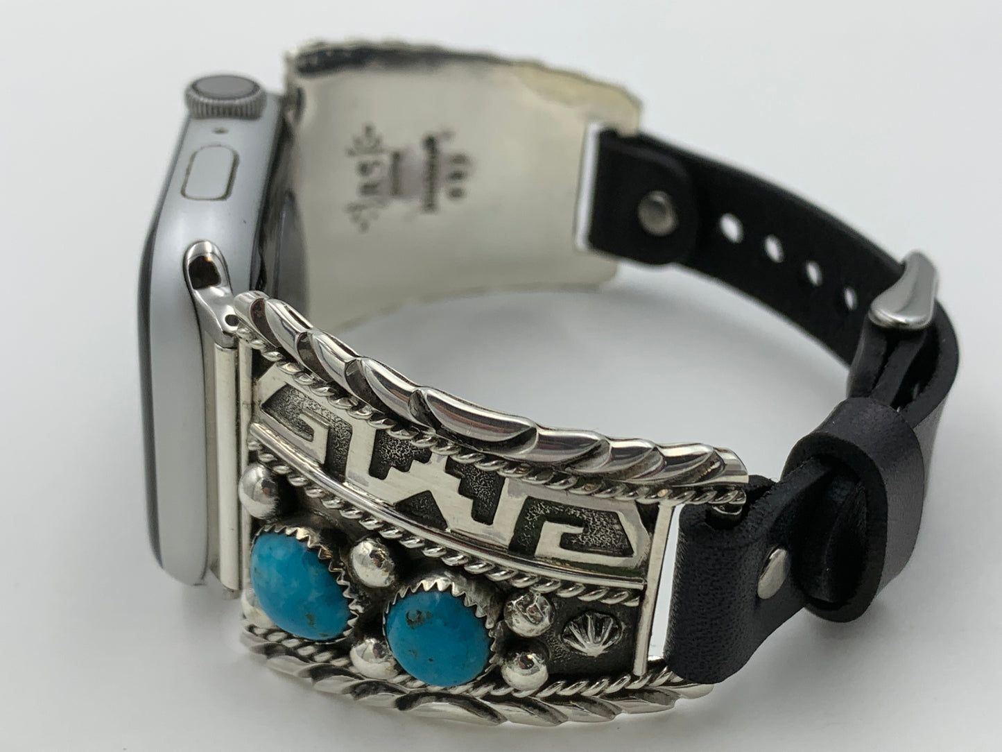 Ronnie Spencer 42/44/45mm Turquoise and Sterling Silver Trapezoid #121