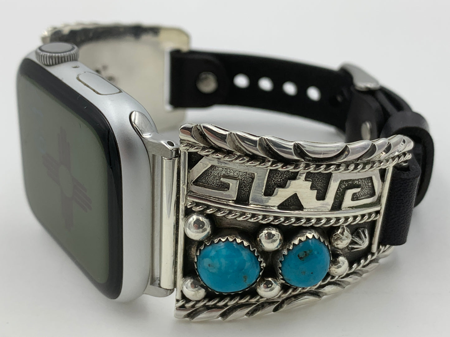 Ronnie Spencer 42/44/45mm Turquoise and Sterling Silver Trapezoid #121