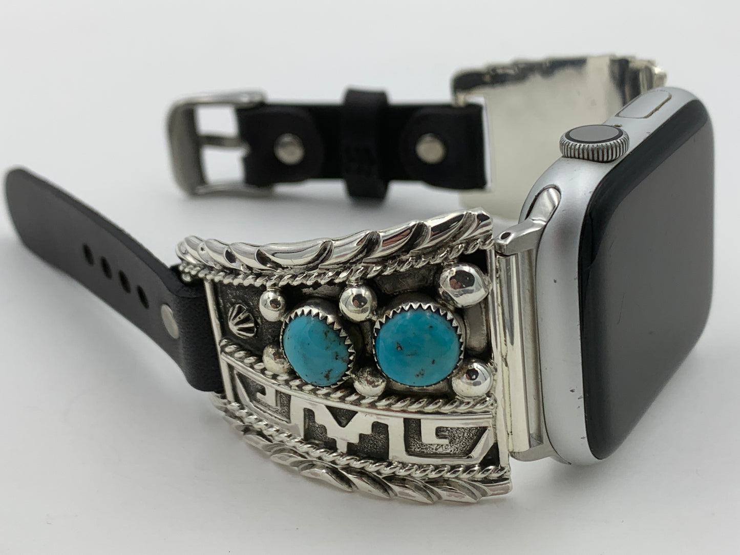 Ronnie Spencer 42/44/45mm Turquoise and Sterling Silver Trapezoid #120