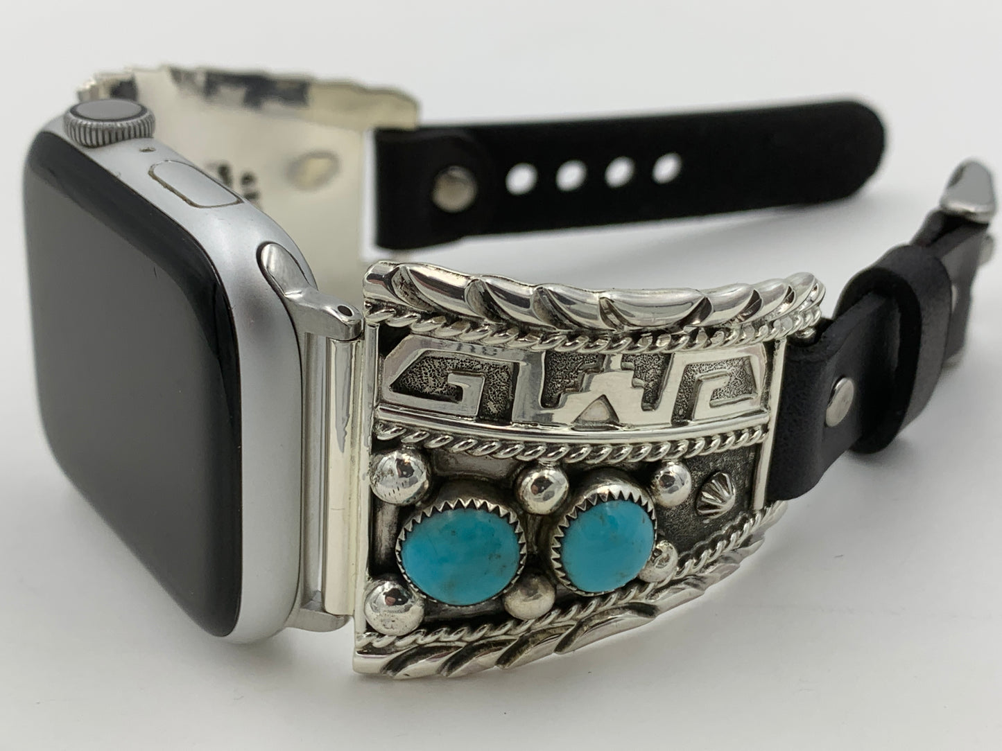 Ronnie Spencer 42/44/45mm Turquoise and Sterling Silver Trapezoid #120