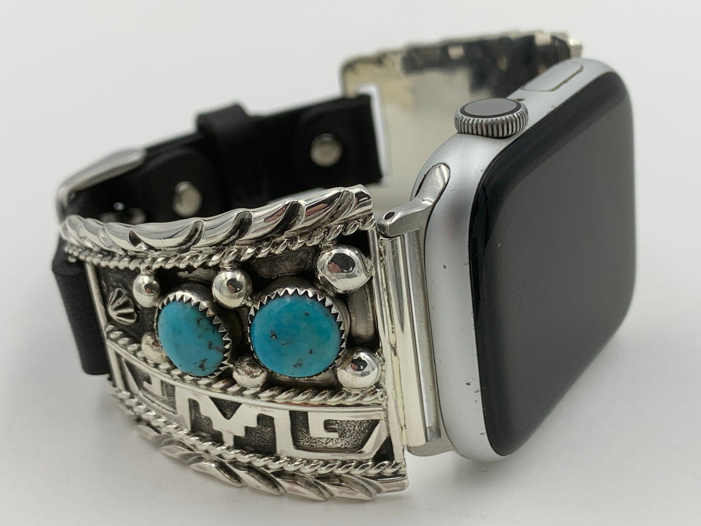 Ronnie Spencer 42/44/45mm Turquoise and Sterling Silver Trapezoid #120