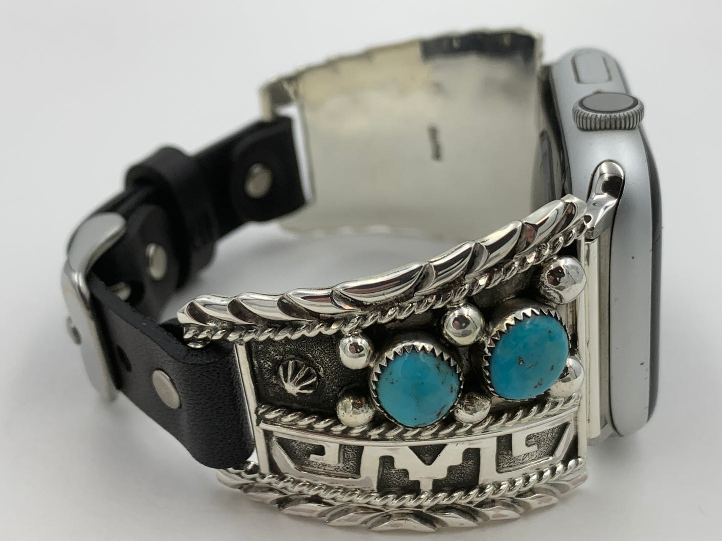 Ronnie Spencer 42/44/45mm Turquoise and Sterling Silver Trapezoid #120
