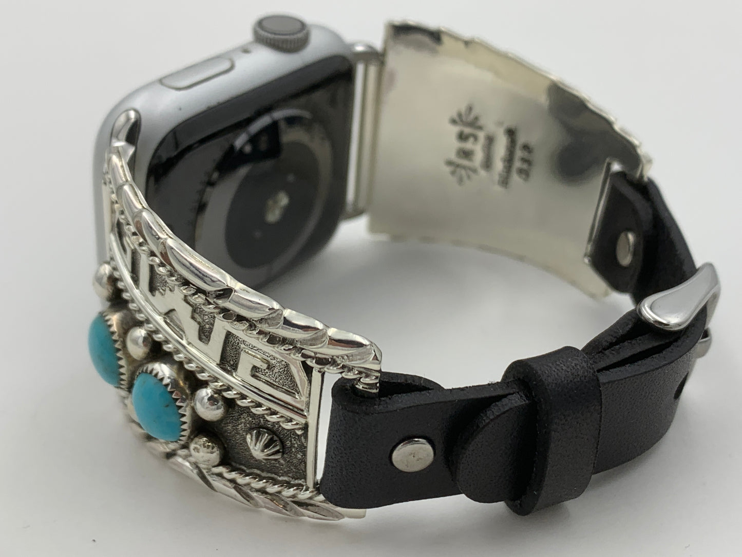 Ronnie Spencer 42/44/45mm Turquoise and Sterling Silver Trapezoid #120
