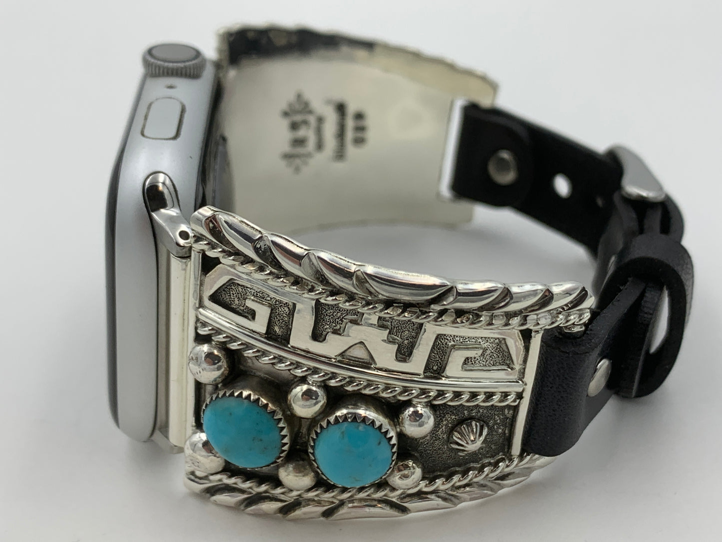 Ronnie Spencer 42/44/45mm Turquoise and Sterling Silver Trapezoid #120