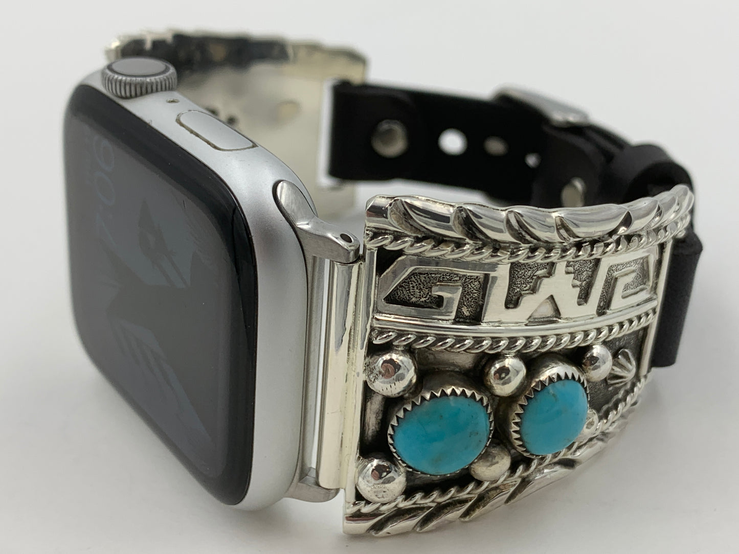 Ronnie Spencer 42/44/45mm Turquoise and Sterling Silver Trapezoid #120