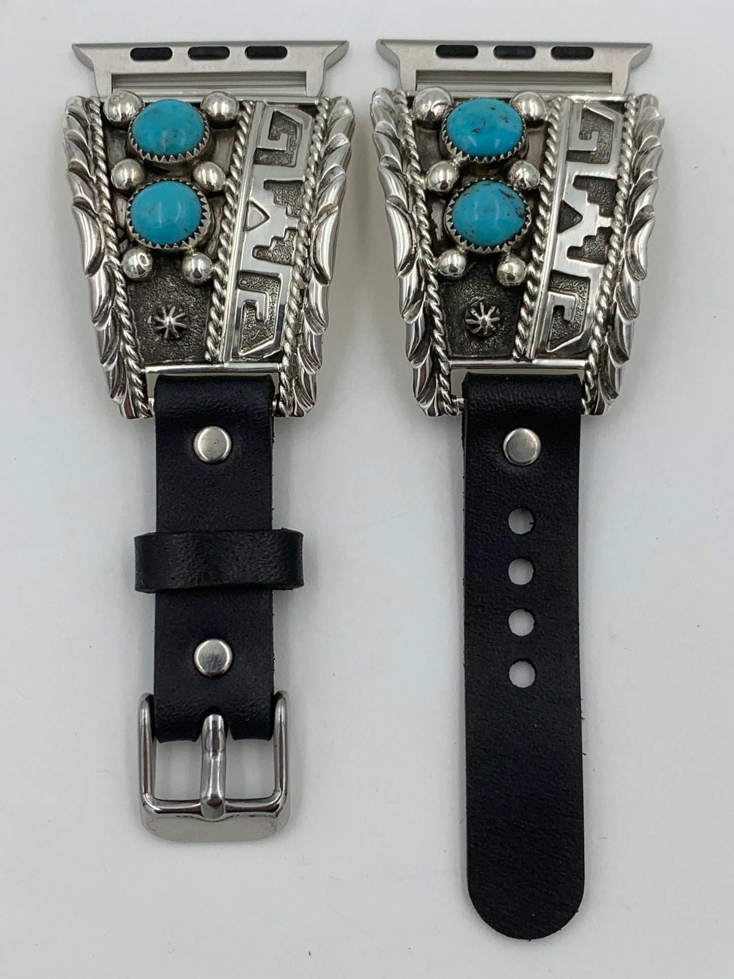 Ronnie Spencer 42/44/45mm Turquoise and Sterling Silver Trapezoid #120