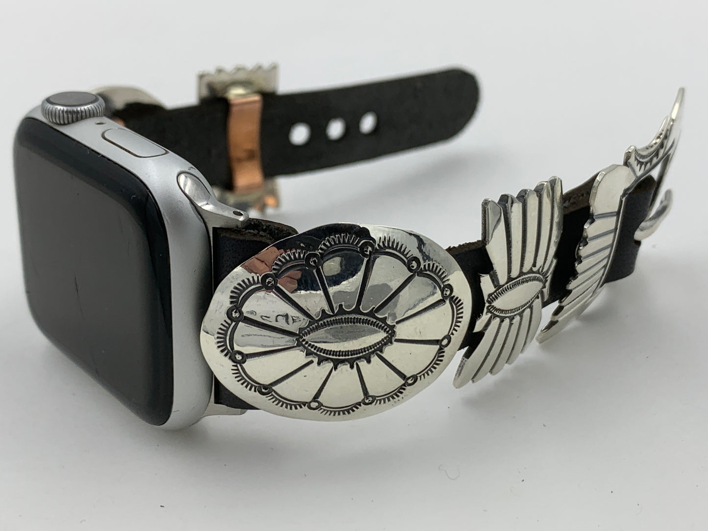 Jeanette Dale 38/40/41mm Sterling Silver Concho Apple Watch Band #36