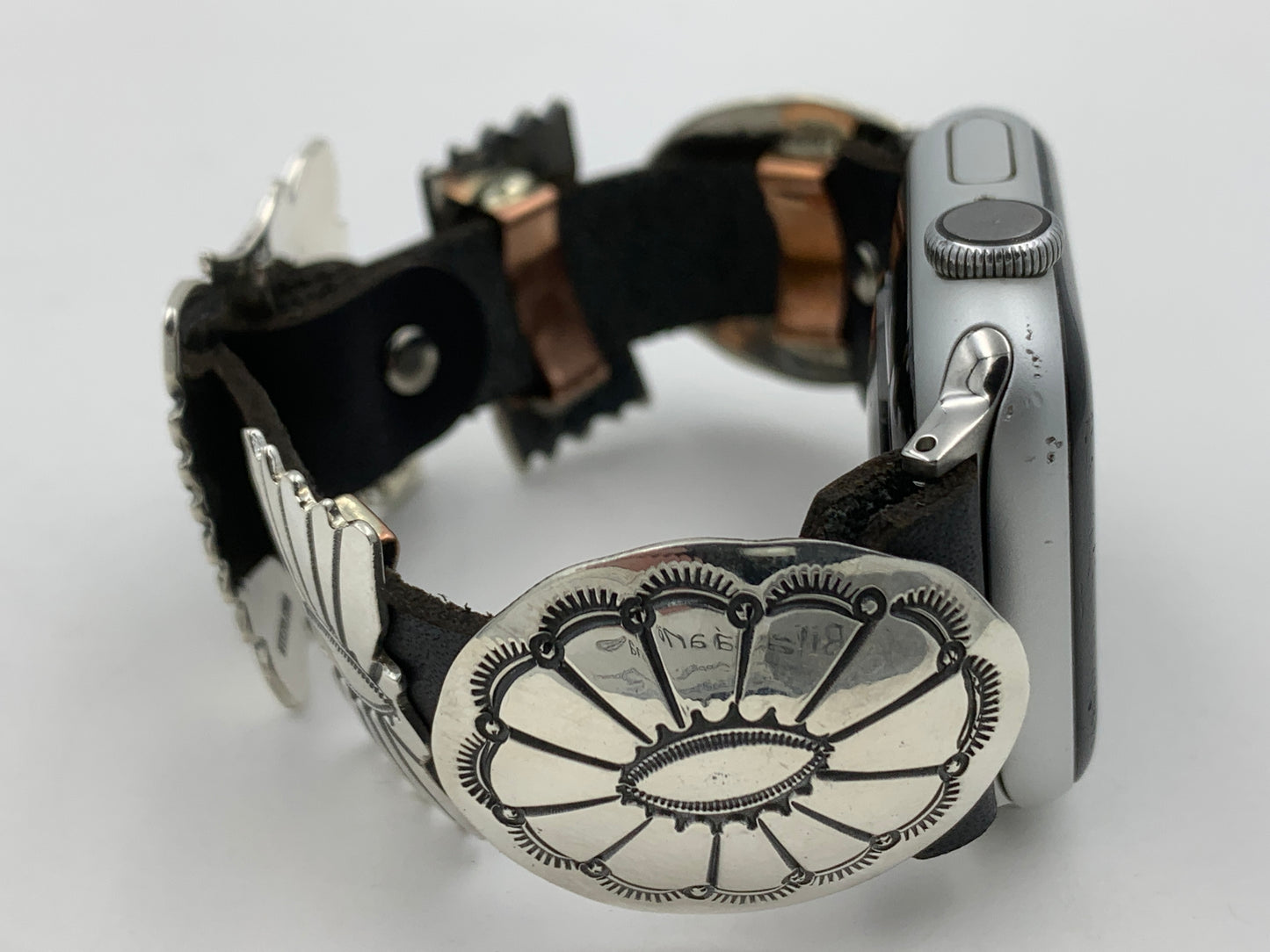 Jeanette Dale 38/40/41mm Sterling Silver Concho Apple Watch Band #36