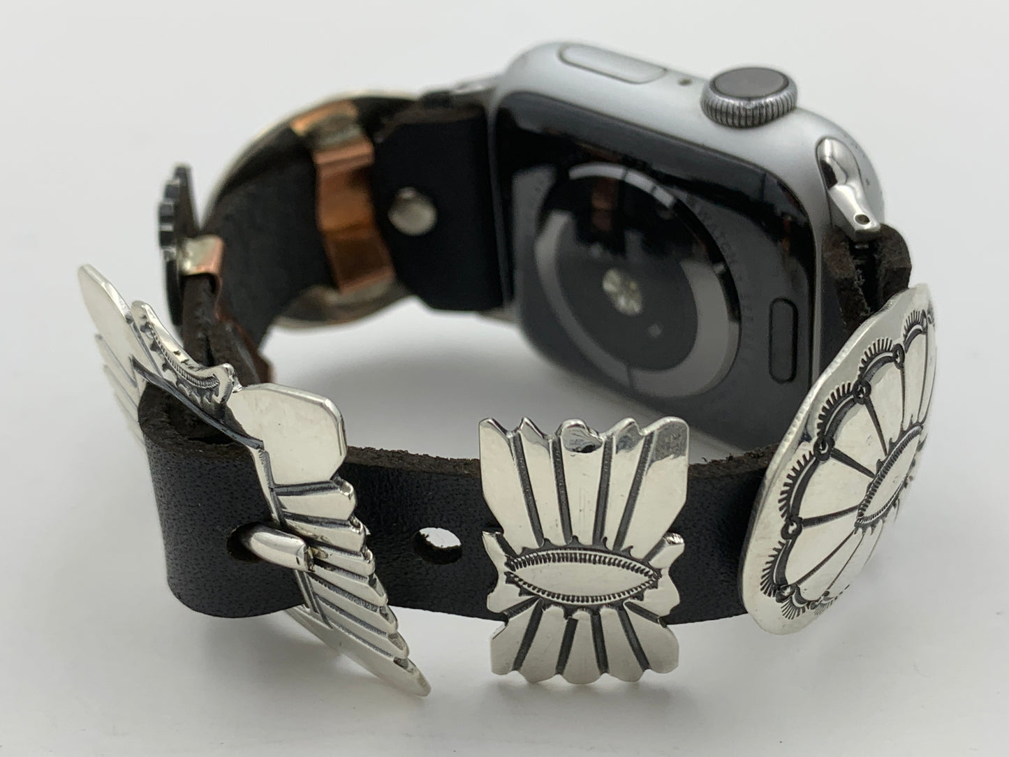 Jeanette Dale 38/40/41mm Sterling Silver Concho Apple Watch Band #36