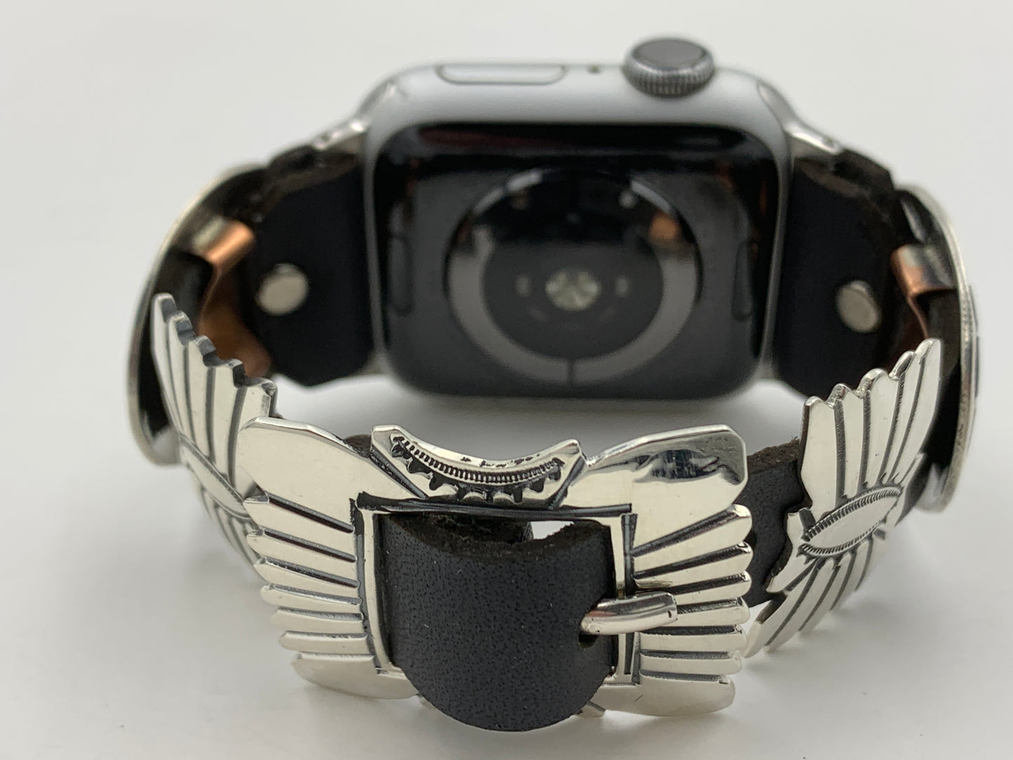 Jeanette Dale 38/40/41mm Sterling Silver Concho Apple Watch Band #36