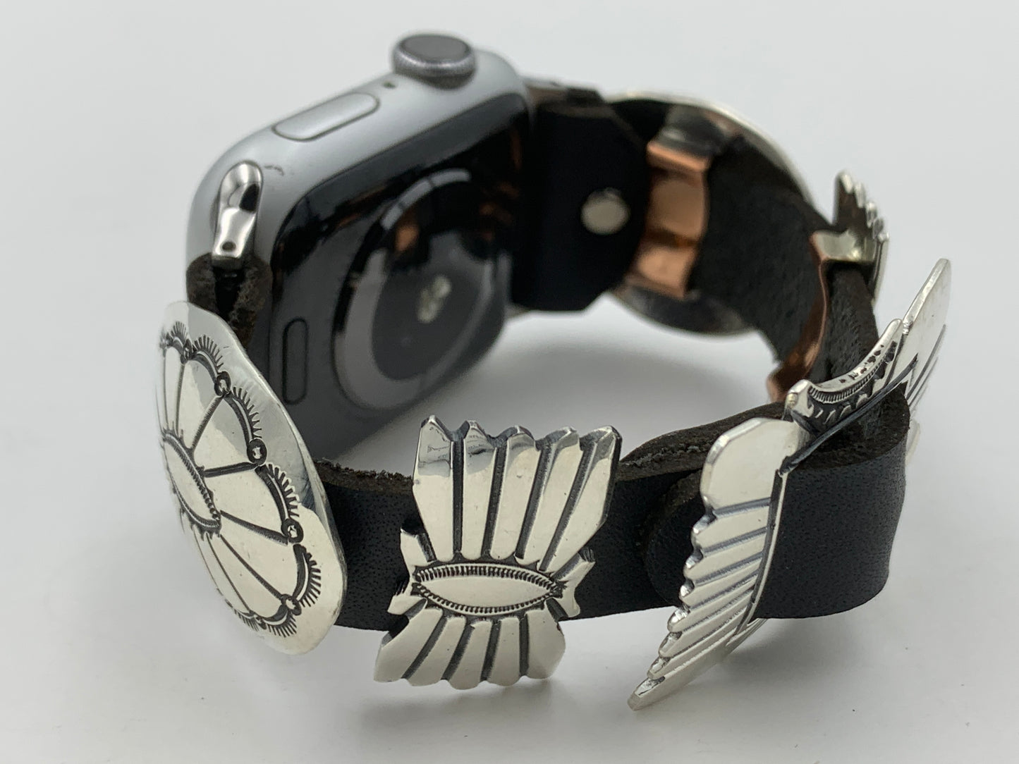 Jeanette Dale 38/40/41mm Sterling Silver Concho Apple Watch Band #36