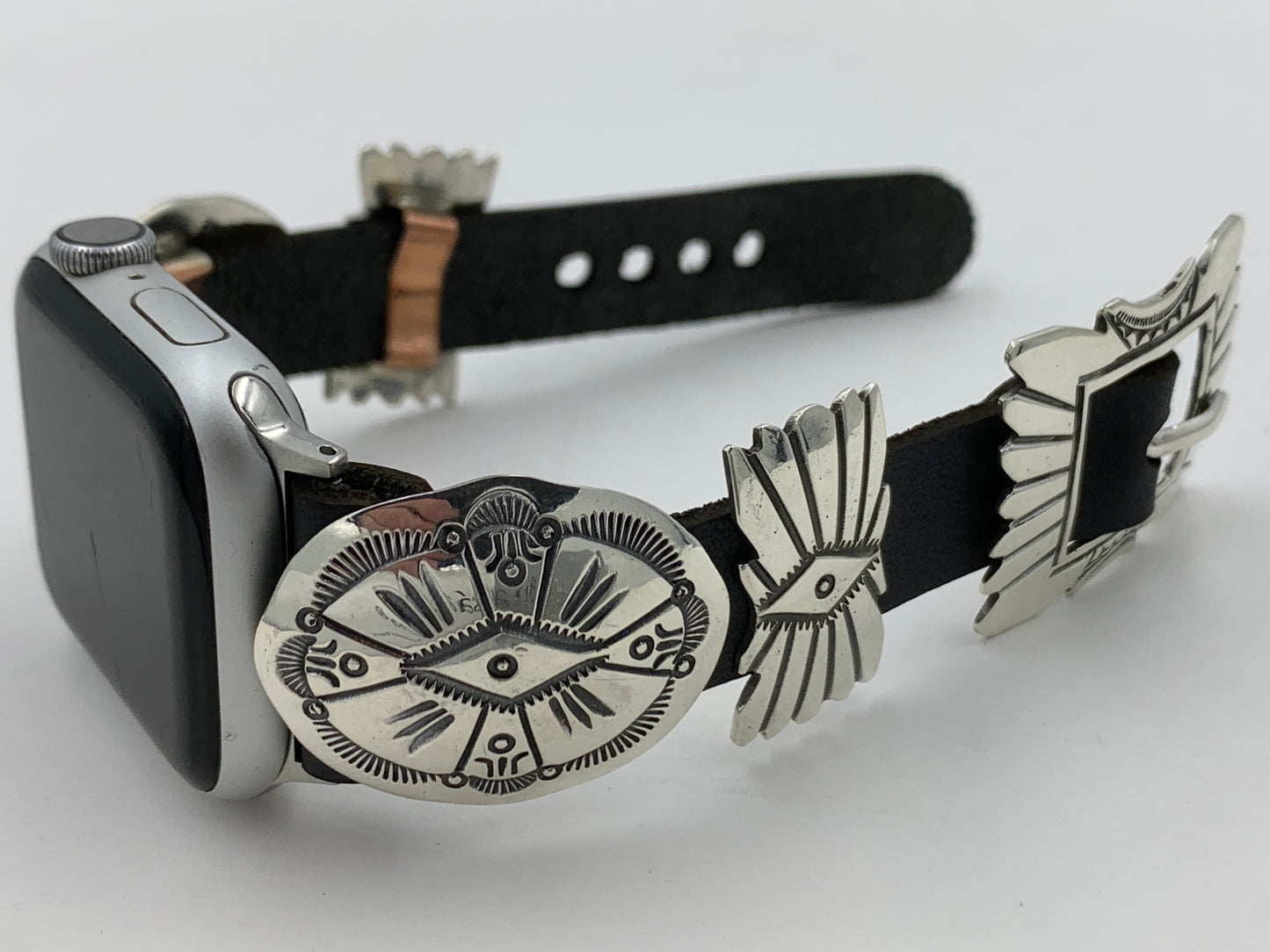Jeanette Dale 38/40/41mm Sterling Silver Concho Apple Watch Band #37