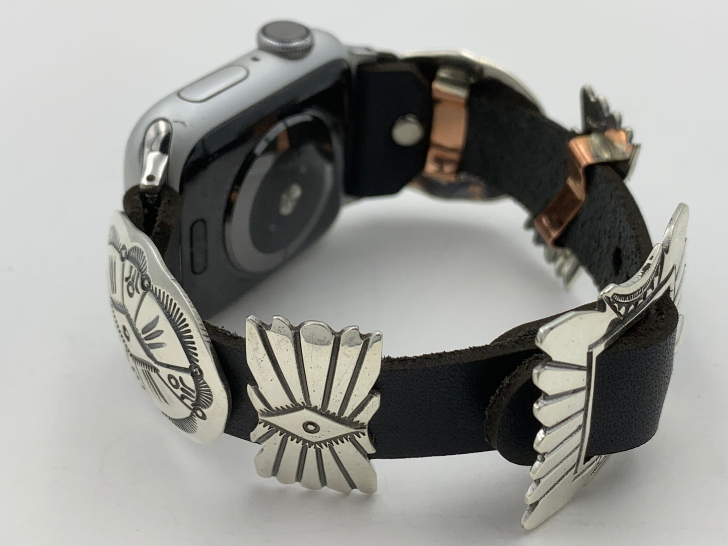 Jeanette Dale 38/40/41mm Sterling Silver Concho Apple Watch Band #37