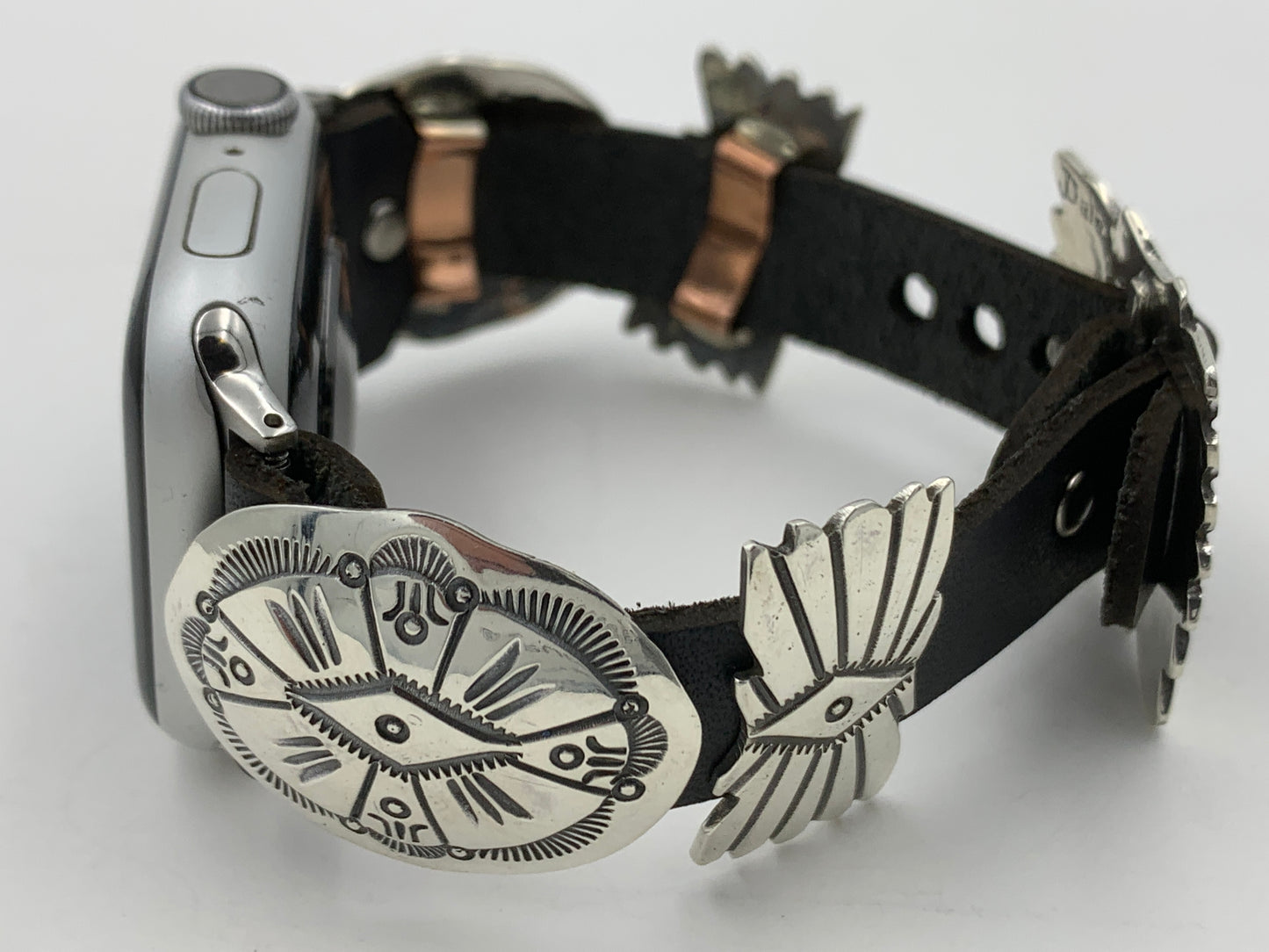Jeanette Dale 38/40/41mm Sterling Silver Concho Apple Watch Band #37