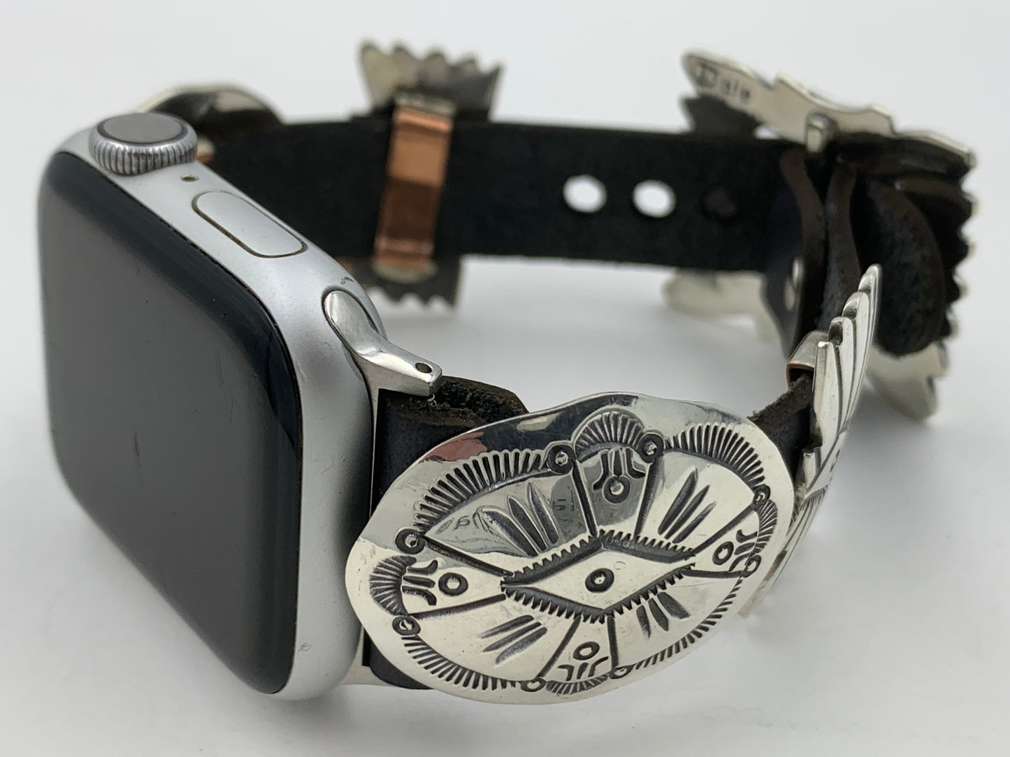Jeanette Dale 38/40/41mm Sterling Silver Concho Apple Watch Band #37
