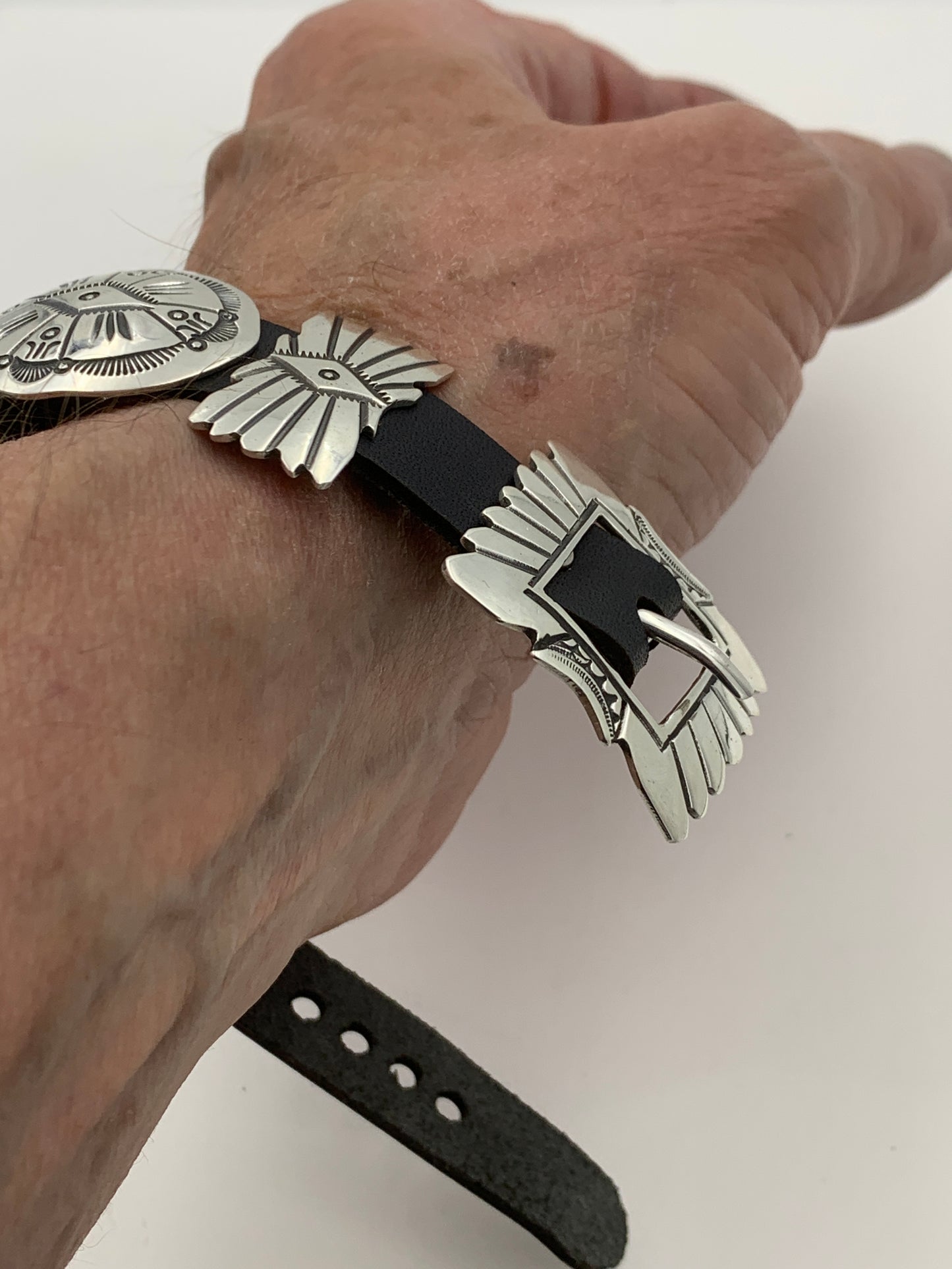 Jeanette Dale 38/40/41mm Sterling Silver Concho Apple Watch Band #37