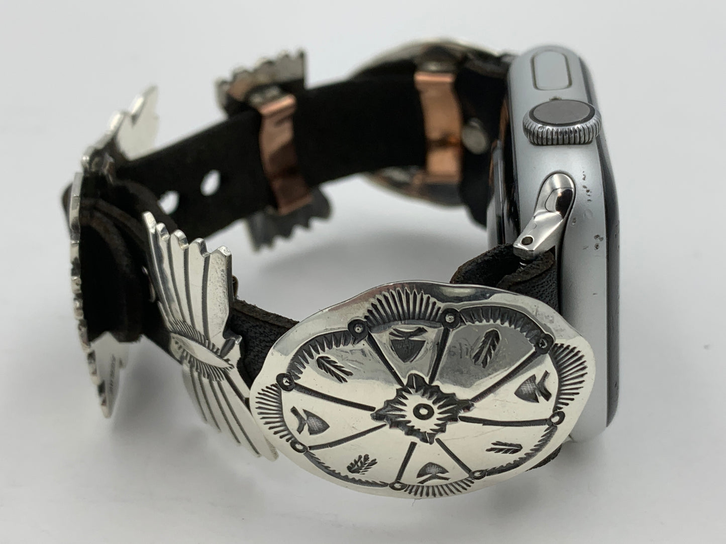 Jeanette Dale 38/40/41mm Sterling Silver Concho Apple Watch Band #38