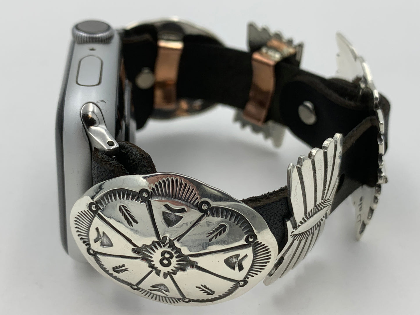 Jeanette Dale 38/40/41mm Sterling Silver Concho Apple Watch Band #38